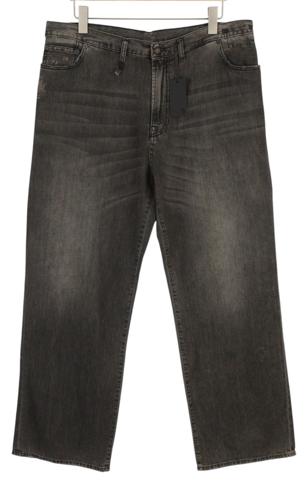 R13 DAMON PLEATED 28 Ellery Black Faded Washed Wide Leg 85803 Size 28" / US 6 / IT 42 - 1 Thumbnail