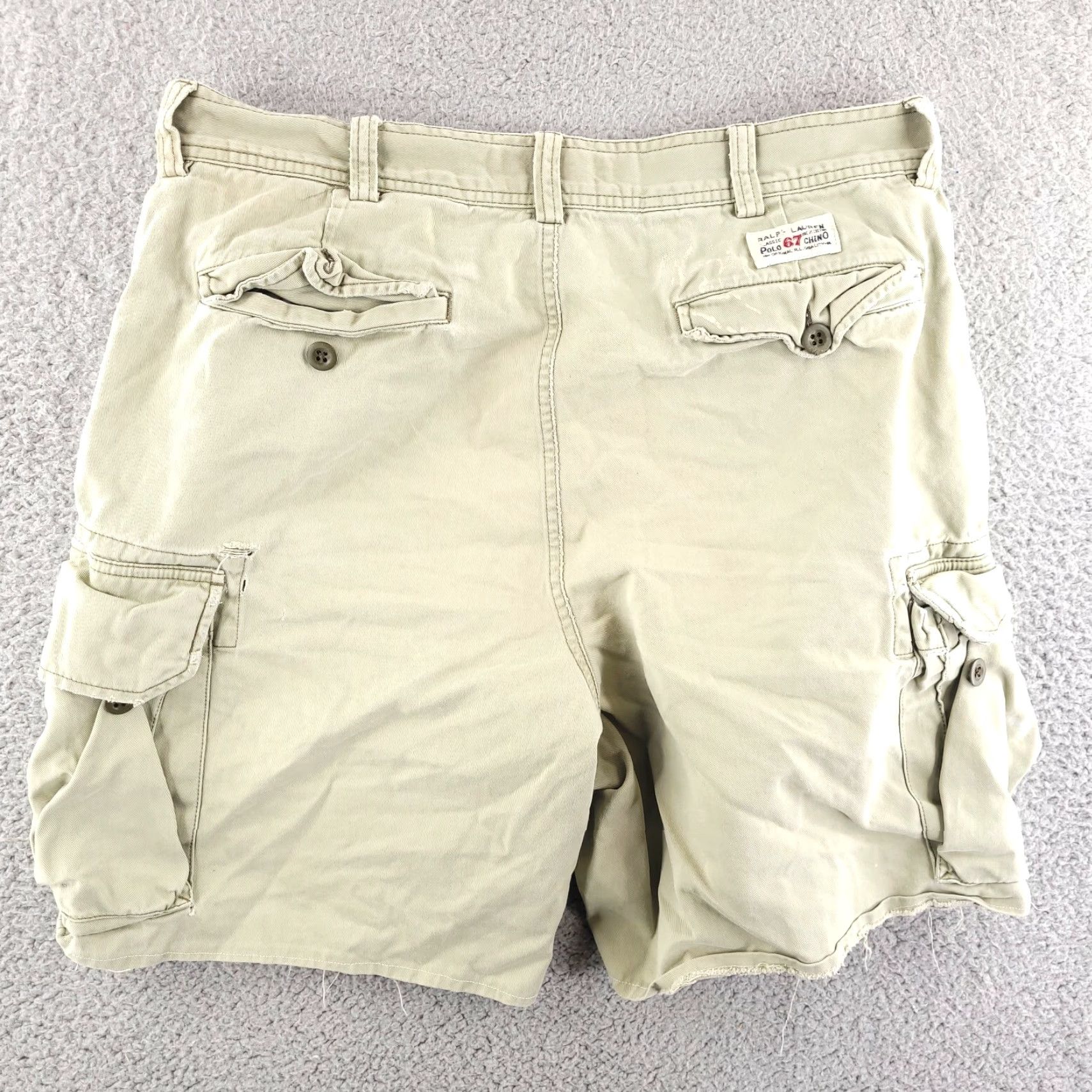 Polo Ralph Lauren VINTAGE Polo Ralph Lauren Cargo Shorts Mens 35 Mint Green Distressed Baggy Cotton Solid 90s Mens Size US S / EU 44-46 / 1 - 7 Thumbnail