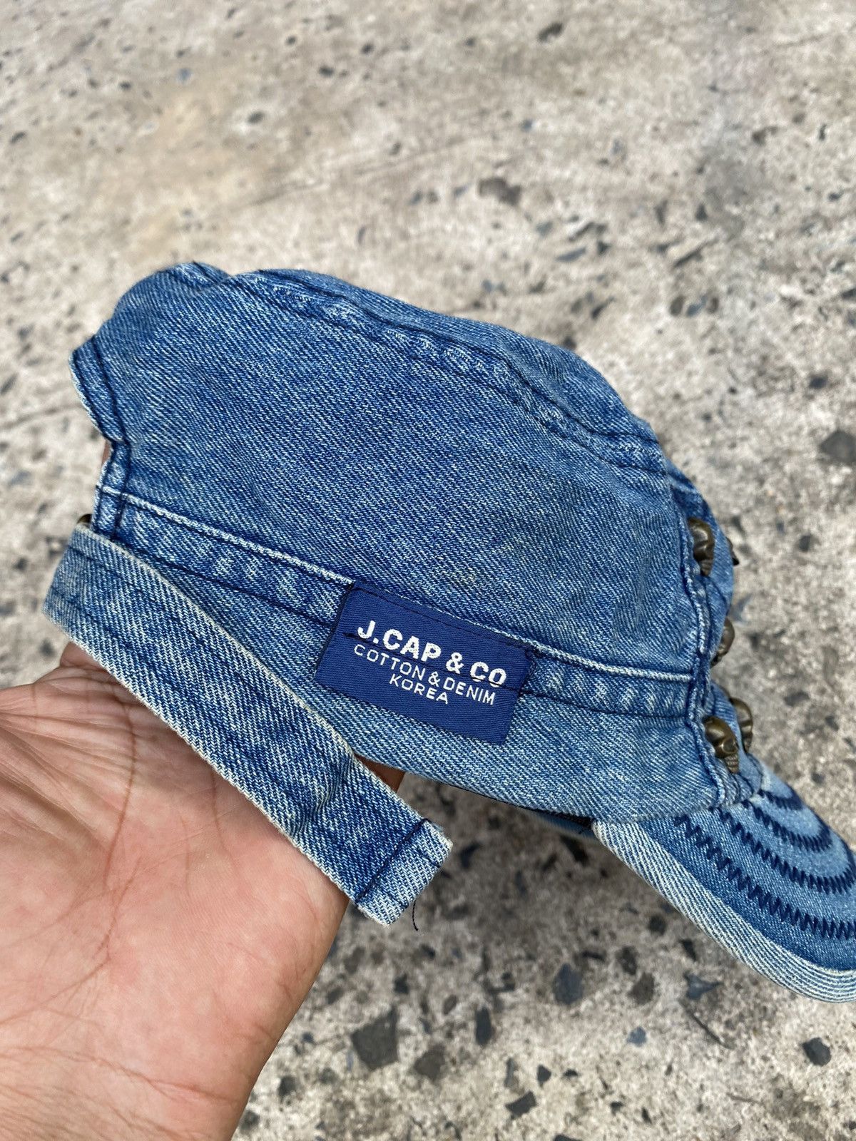 Beauty Beast × Japanese Brand × Le Grande Bleu (L.G.B.) Vintage Y2k J.cap&co Denim Skull Hats Size ONE SIZE - 6 Thumbnail