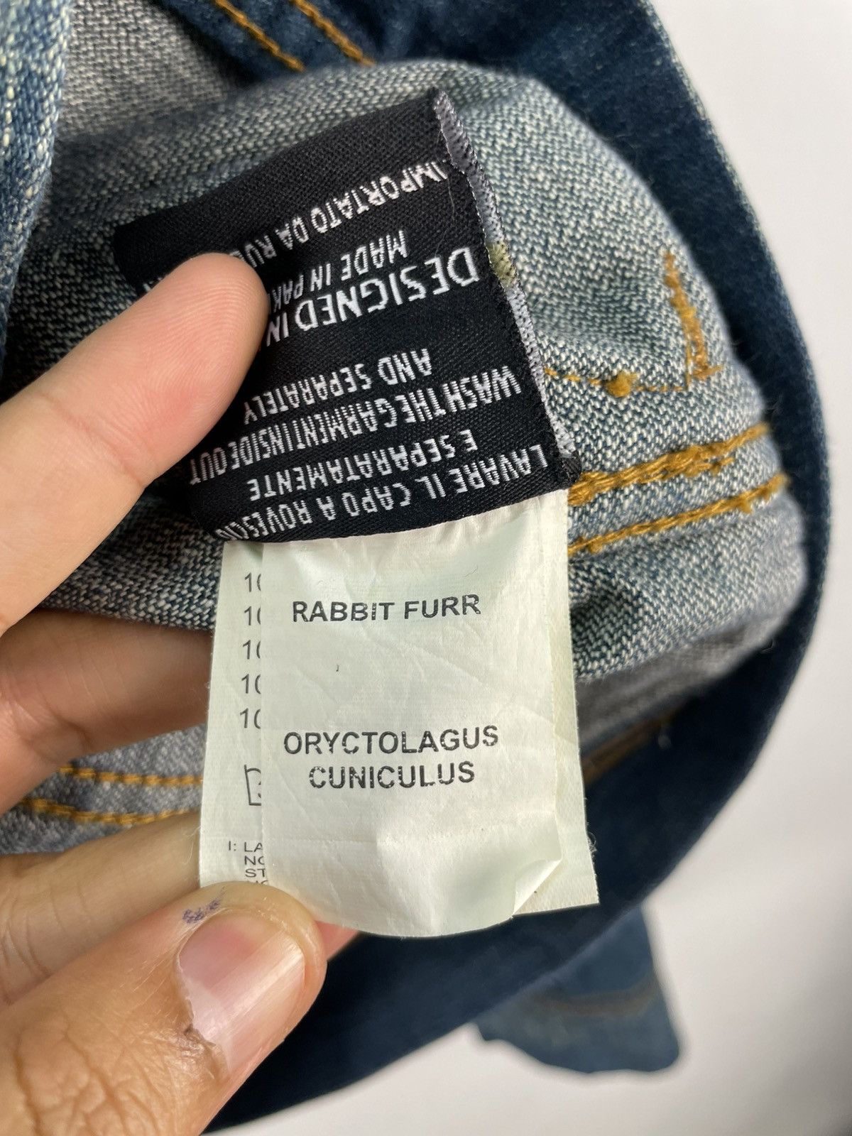 Nine Lives × Vintage Vintage Nine Lives Denim Jacket Faded Wash Rabbit Fur Lining Size US M / EU 48-50 / 2 - 5 Thumbnail