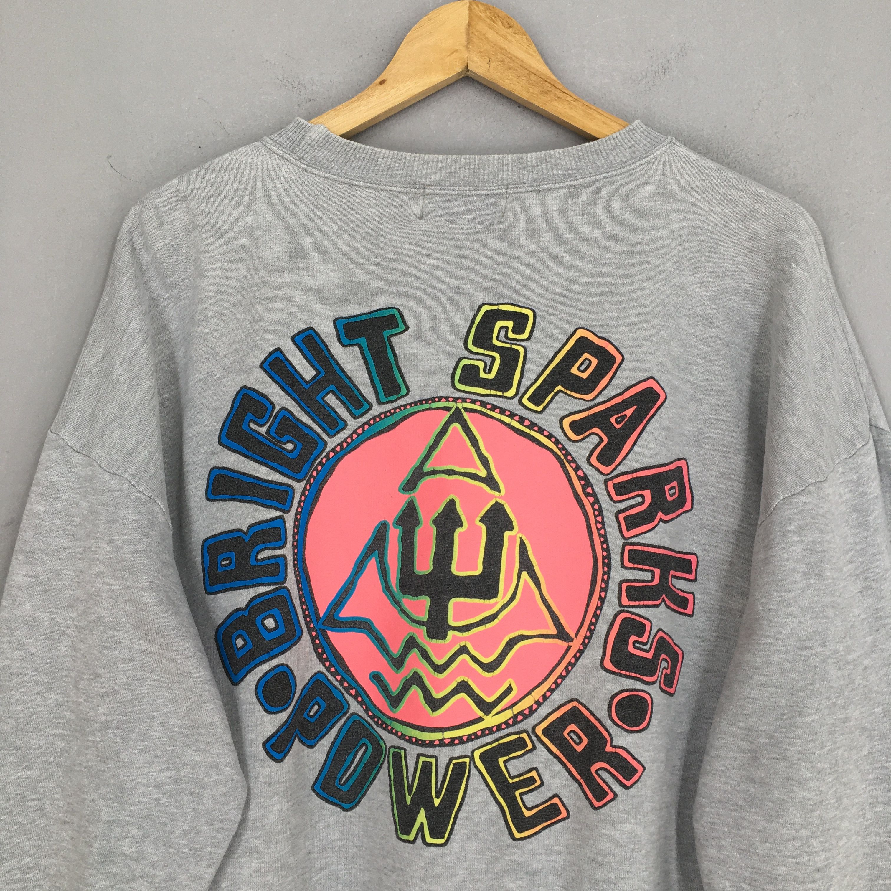 Vintage Vintage Bright Sparks Power Gray Sweatshirt Large Size US L / EU 52-54 / 3 - 7 Thumbnail