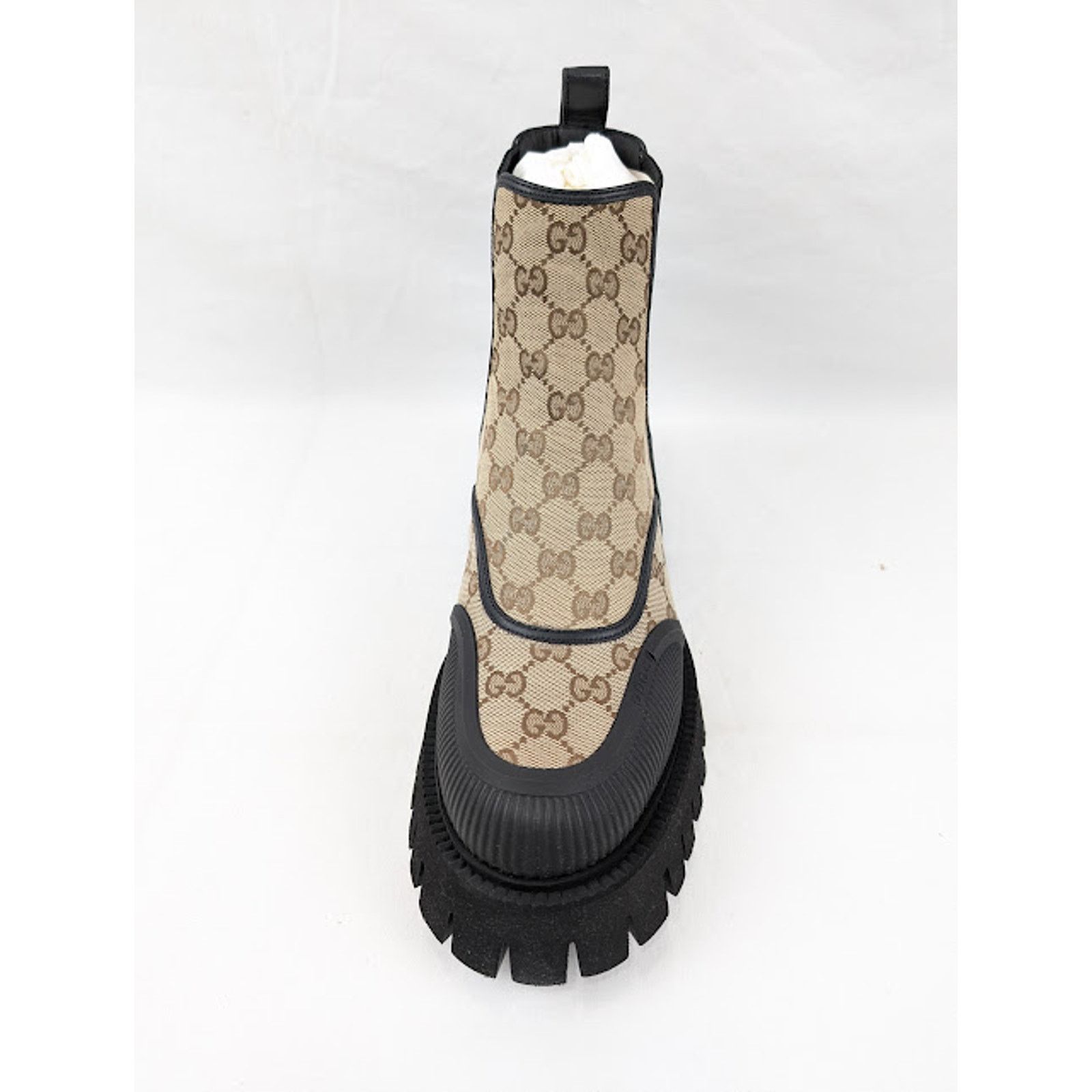 Gucci o1rshd1 Novo GG Canvas Chelsea Boots in Beige/Ebony Size US 11.5 / EU 44-45 - 6 Thumbnail