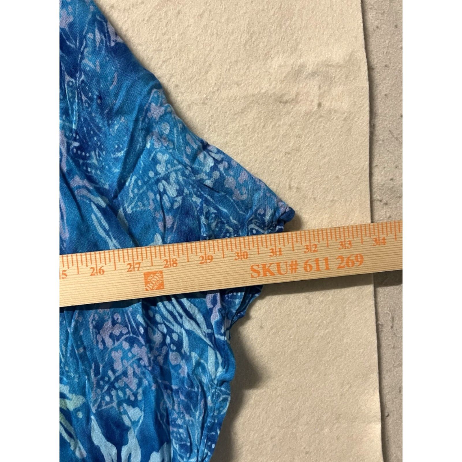Vintage VINTAGE Hand Kreation Dress Tunic Beach Boho Woman Cover Up Printed Blue One Size Womens Blouson Lightweight Adjustable Tunic Summer Size ONE SIZE - 3 Thumbnail