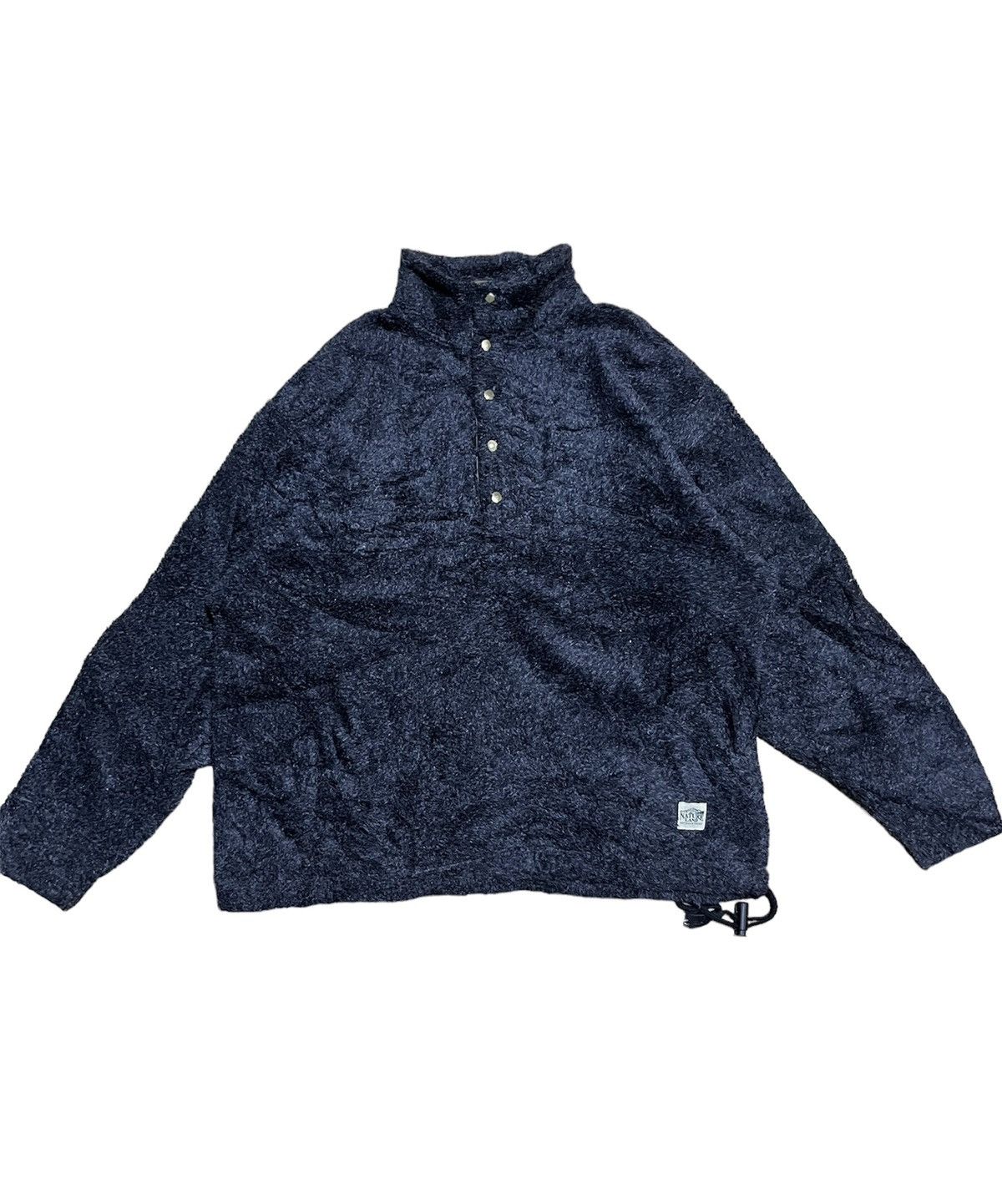 image of Outdoor Life Nature Land Fur Fleece Half Button Japan in Black, Men's (Size Large)