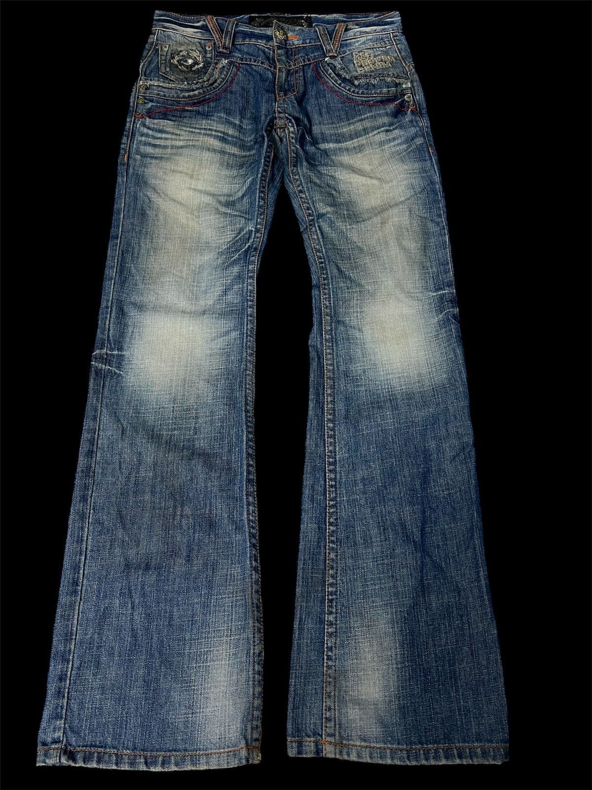 If Six Was Nine × Japanese Brand × Le Grande Bleu (L.G.B.) 💥Flare💥 Crazy 90’s Style Red Pepper Denim Size US 31 - 1 Thumbnail