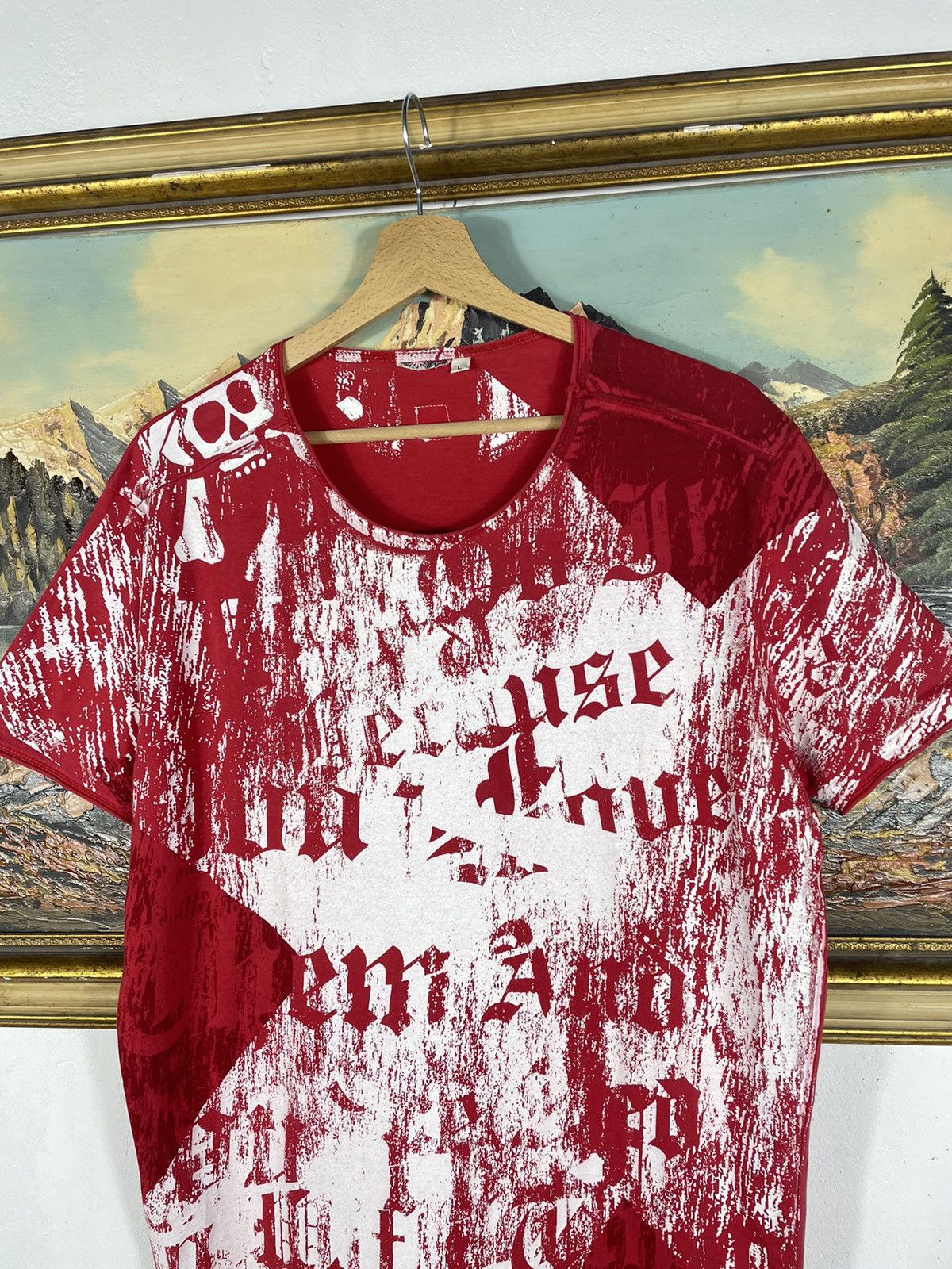 Affliction Red White Vintage Retro Y2k 00s T-shirt Tees Size US M / EU 48-50 / 2 - 4 Thumbnail