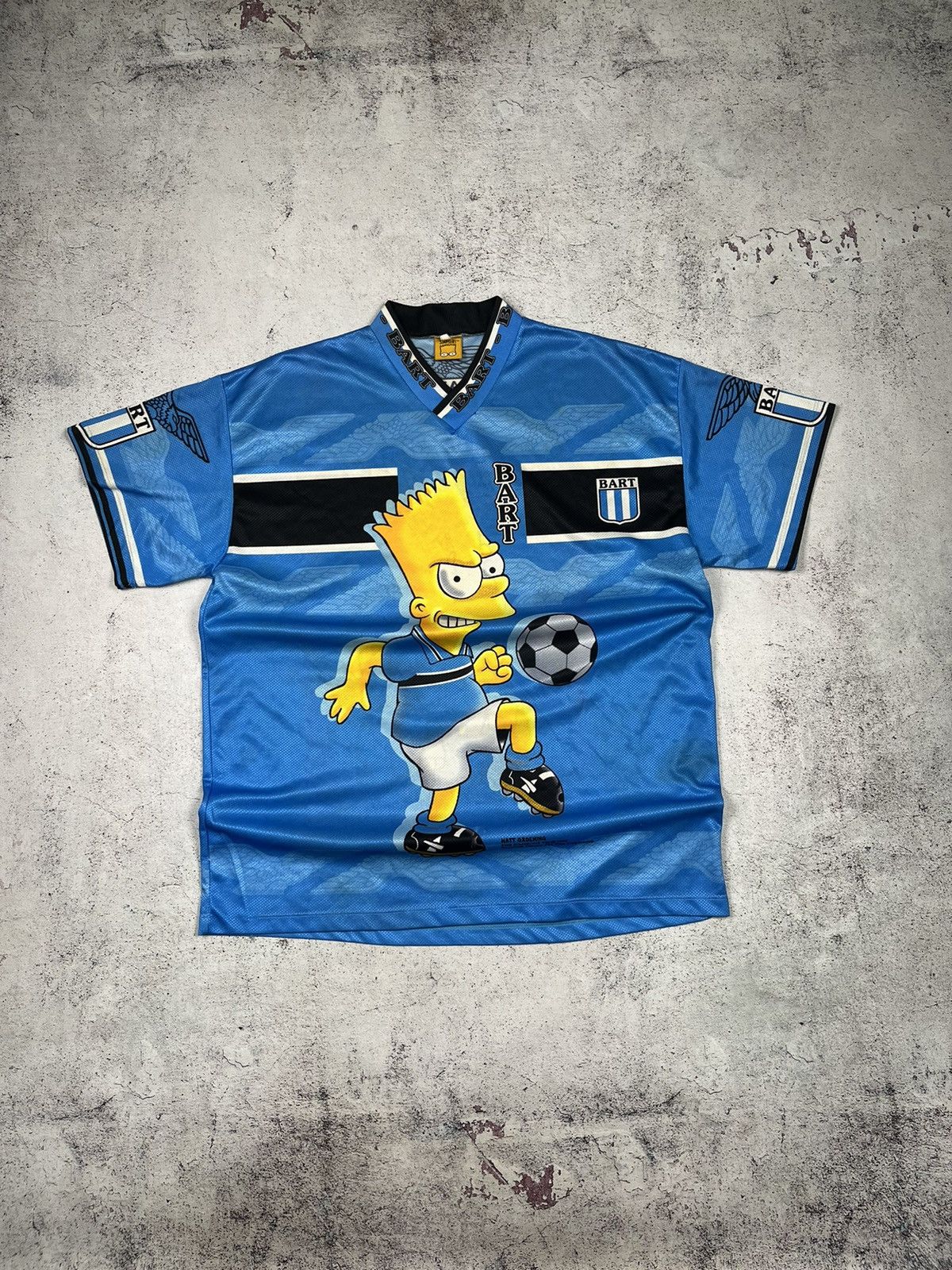 THE SIMPSONS BART VINTAGE 1999 ARGENTINA SOCCER JERSEY,Sz L