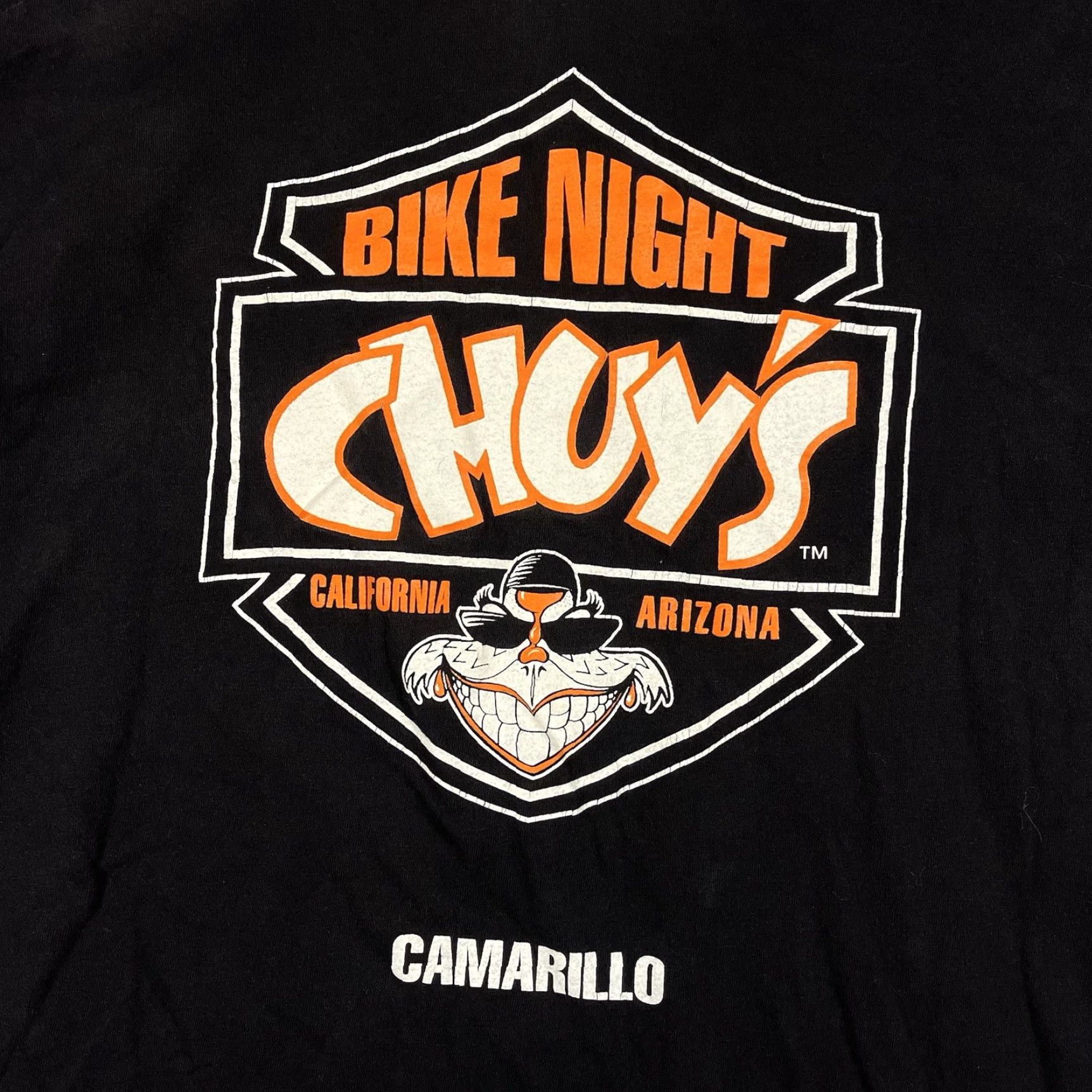 Hanes VINTAGE 90s Chuys Bike Night Shirt Hanes Beefy-T XL Black Mens Short Sleeve Crew Neck T-Shirt Graphic Print Harley Size US XL / EU 56 / 4 - 2 Thumbnail