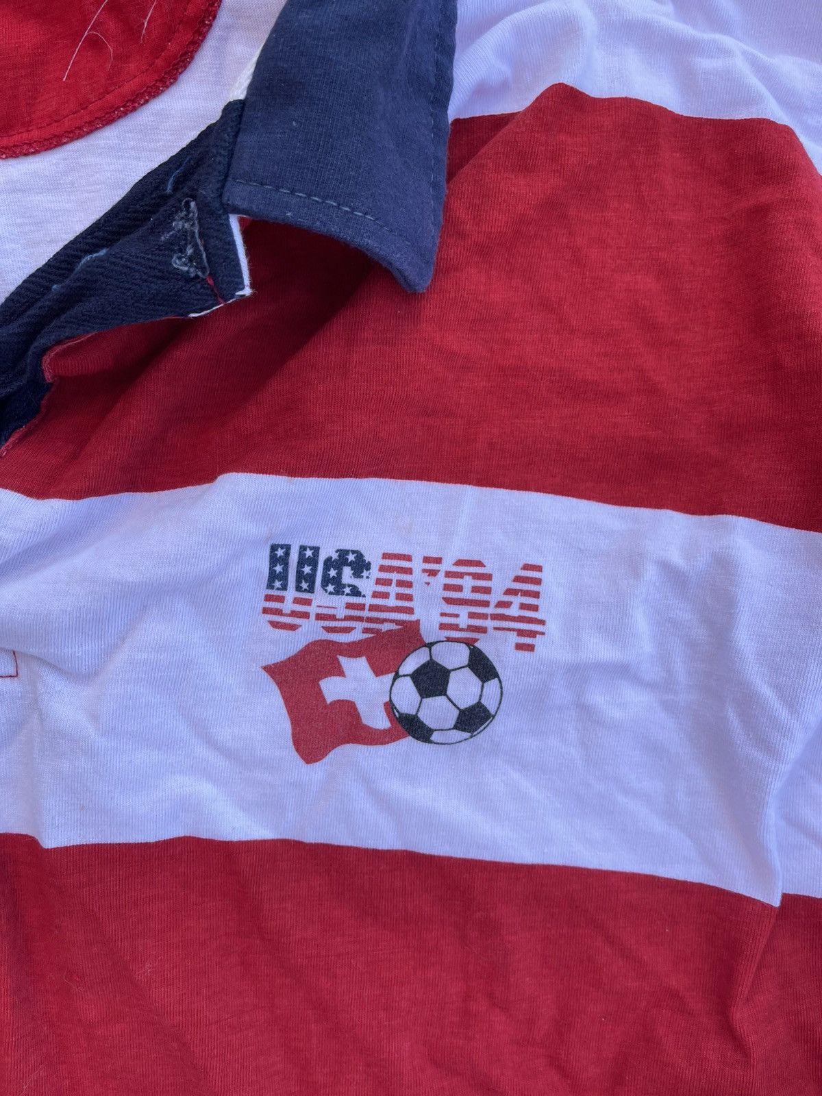 Vintage 1994 USA Fifa World Cup American Flag Long sleeve polo Size US L / EU 52-54 / 3 - 8 Thumbnail