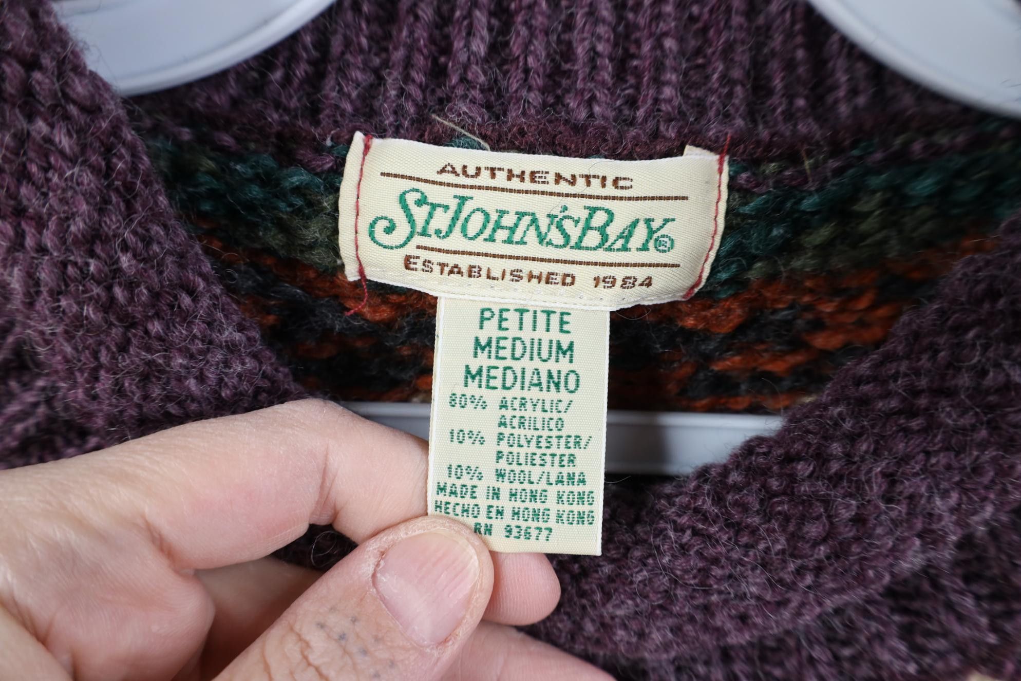 Vintage Vintage 90s Wool Blend Marled Knit Fair Isle Sweater Size M / US 6-8 / IT 42-44 - 4 Thumbnail