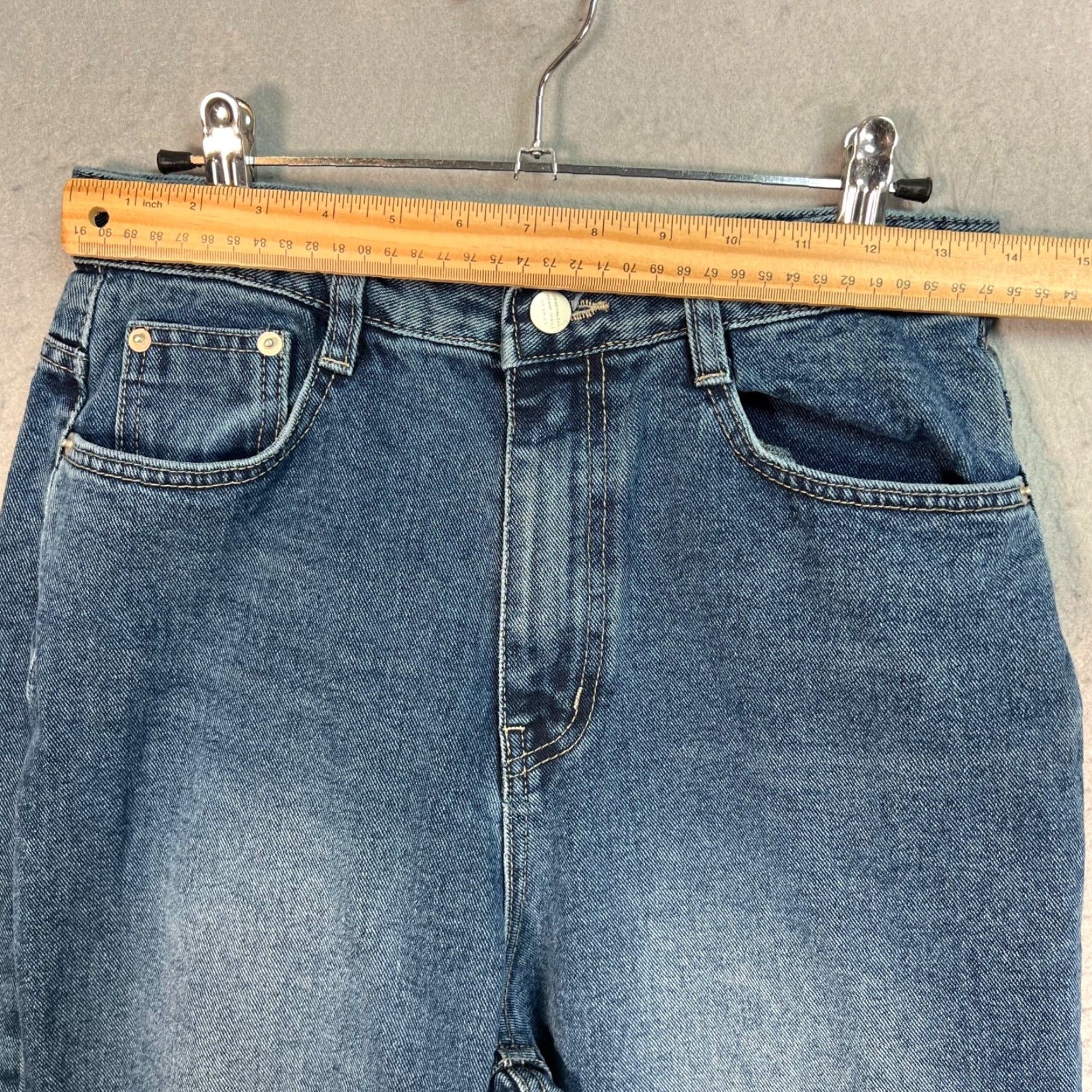 Denime Slowmood Womens Size 2 High-Waisted Denim Jeans Blue Cotton Blend 5-Pocket Straight Rise Slim 30 in Inseam Regular Adult Womens Jeans Size 27" / US 4 / IT 40 - 5 Thumbnail
