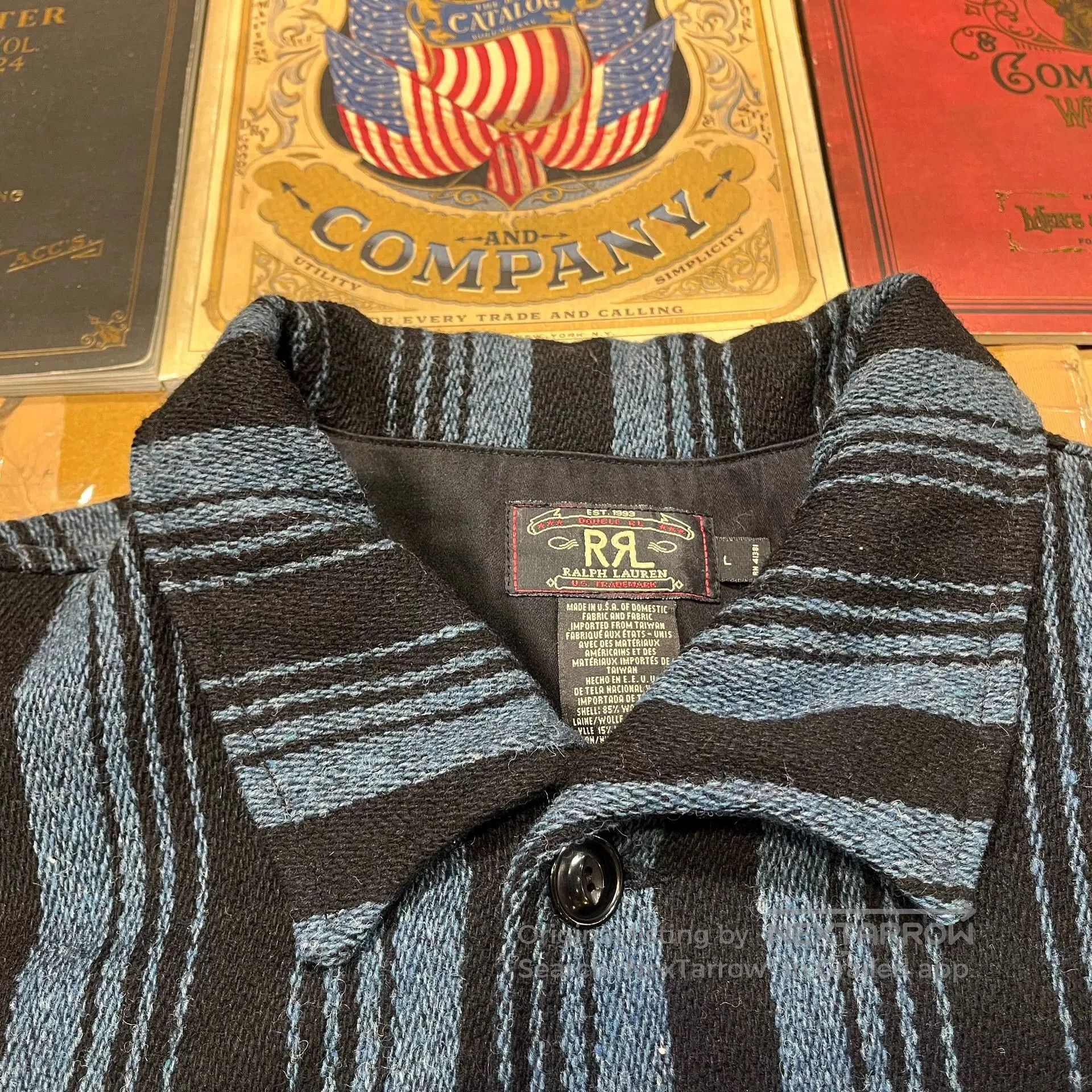 RRL Ralph Lauren vintage rrl wool jacket in blue and black. Size US L / EU 52-54 / 3 - 4 Thumbnail
