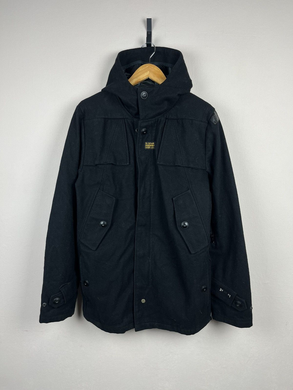 G-Star G Star Wool Hooded Coat Jacket Black Size L Size US L / EU 52-54 / 3 - 1 Thumbnail