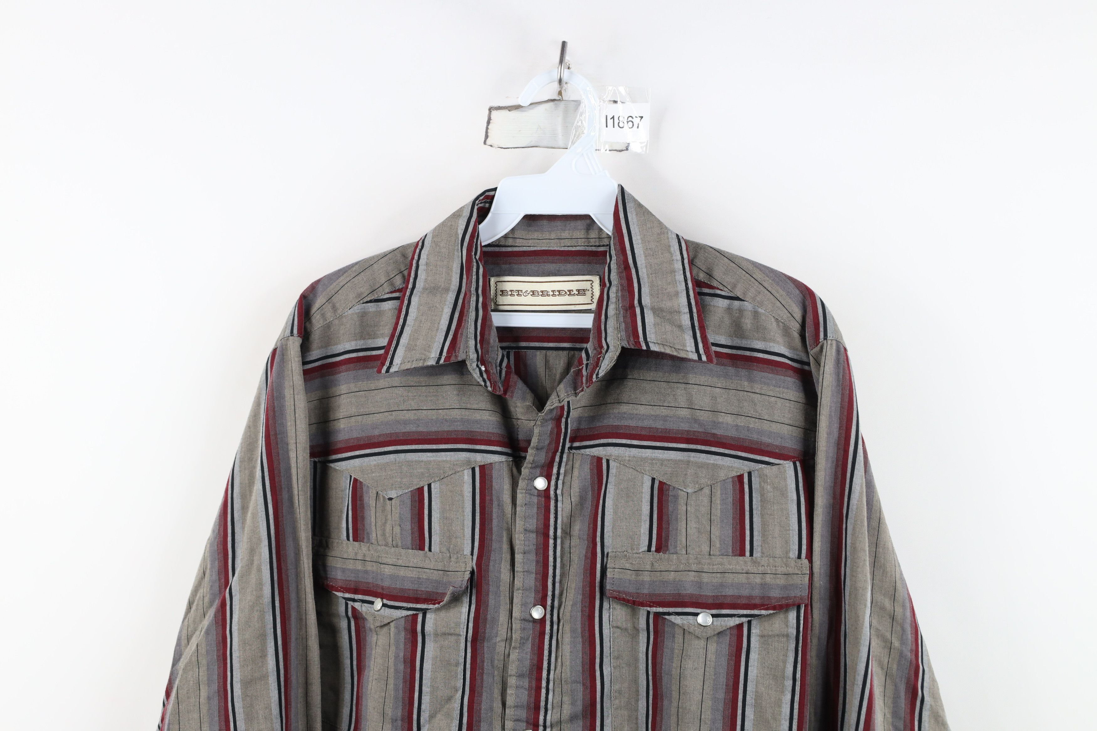 Vintage Vintage 90s Streetwear Western Striped Snap Button Shirt Size US M / EU 48-50 / 2 - 2 Thumbnail