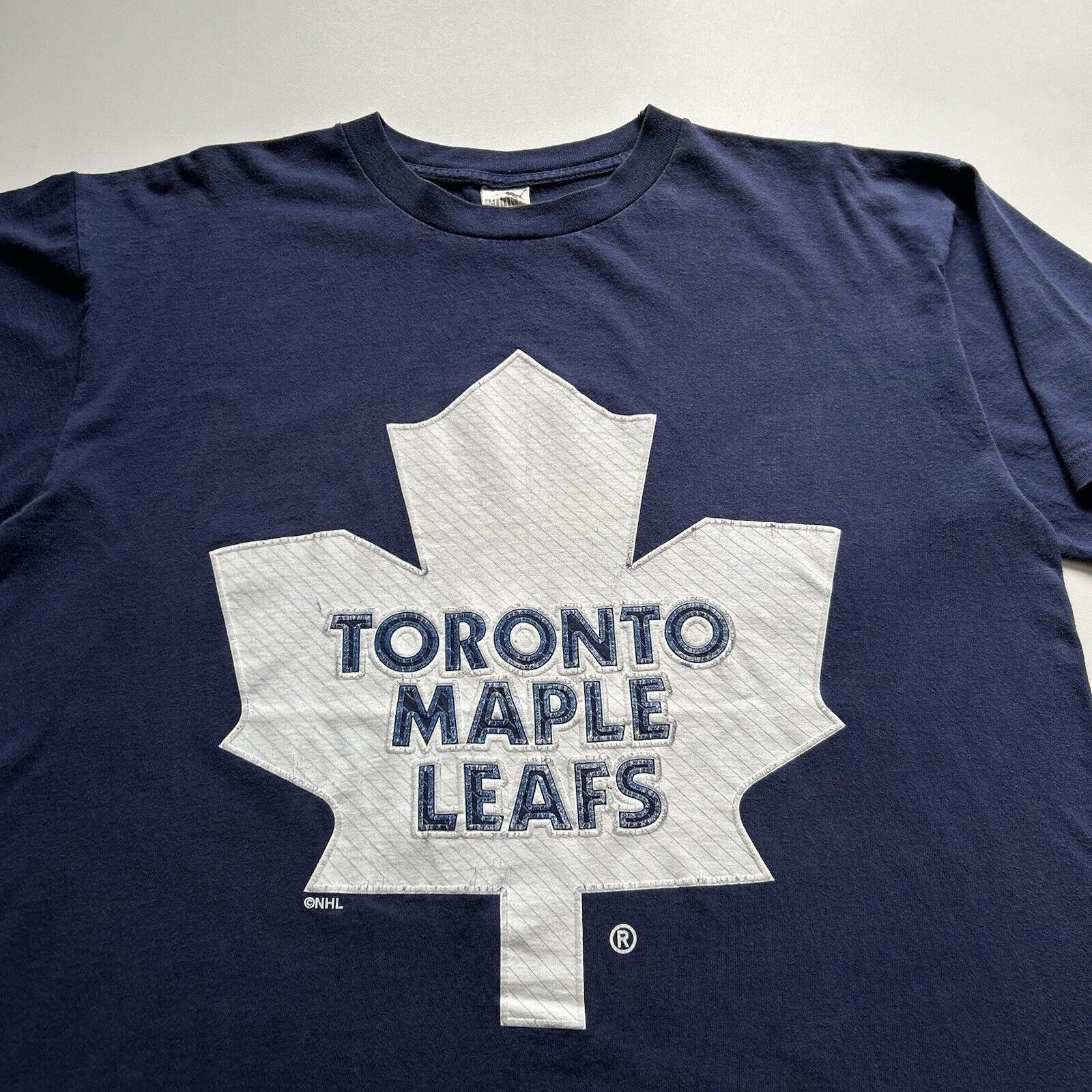 NHL Vintage 90s Puma Toronto Maple Leafs NHL T Shirt Large Rare Size US L / EU 52-54 / 3 - 2 Thumbnail