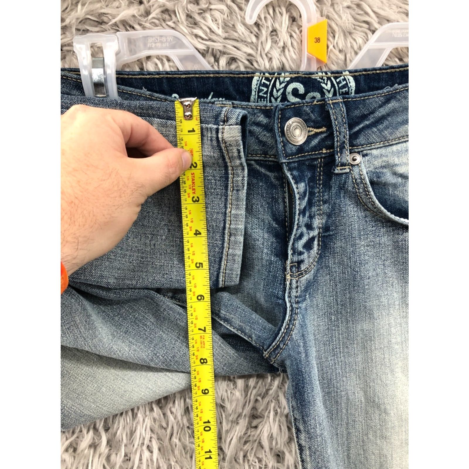Denime SO Jeans Skinny - Denim Jeans - Juniors Size 3 - Blue Dark Wash - Mid Rise - 5-Pocket - Cotton - Belt Loops - Womens Size 26" / US 2 / IT 38 - 4 Thumbnail