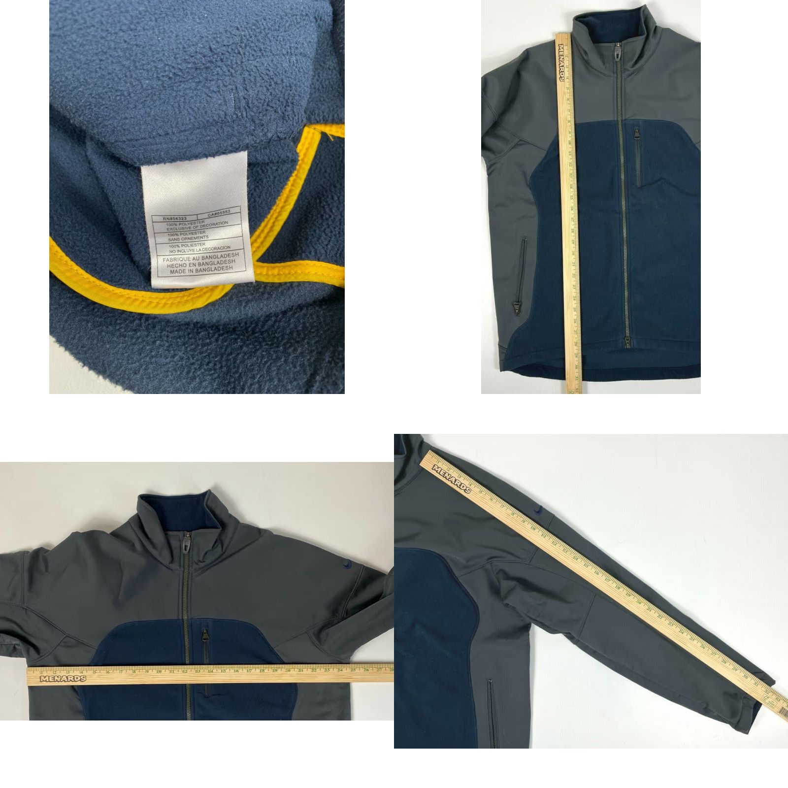 Nike Nike Vintage Fleece Full Zip Jacket Mens L Gray & Blue Y2K Soft Shell Mid-Length Redundant? Size US L / EU 52-54 / 3 - 8 Thumbnail