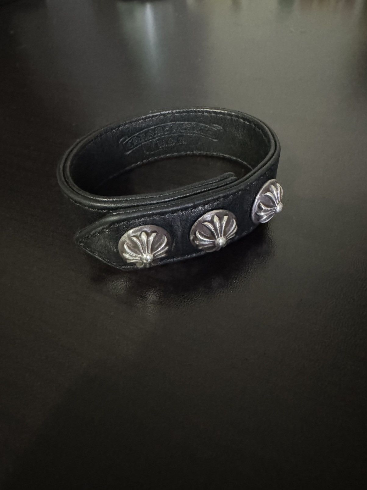 Chrome Hearts Chrome Hearts Cross Snap Leather Bracelet Size ONE SIZE - 1 Thumbnail