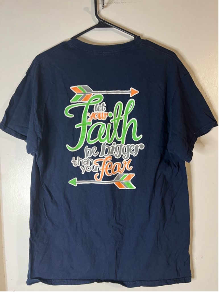 Gildan Men's Gildan T-shirt Size L Navy Blue Faith Graphic Tee Size US L / EU 52-54 / 3 - 1 Thumbnail