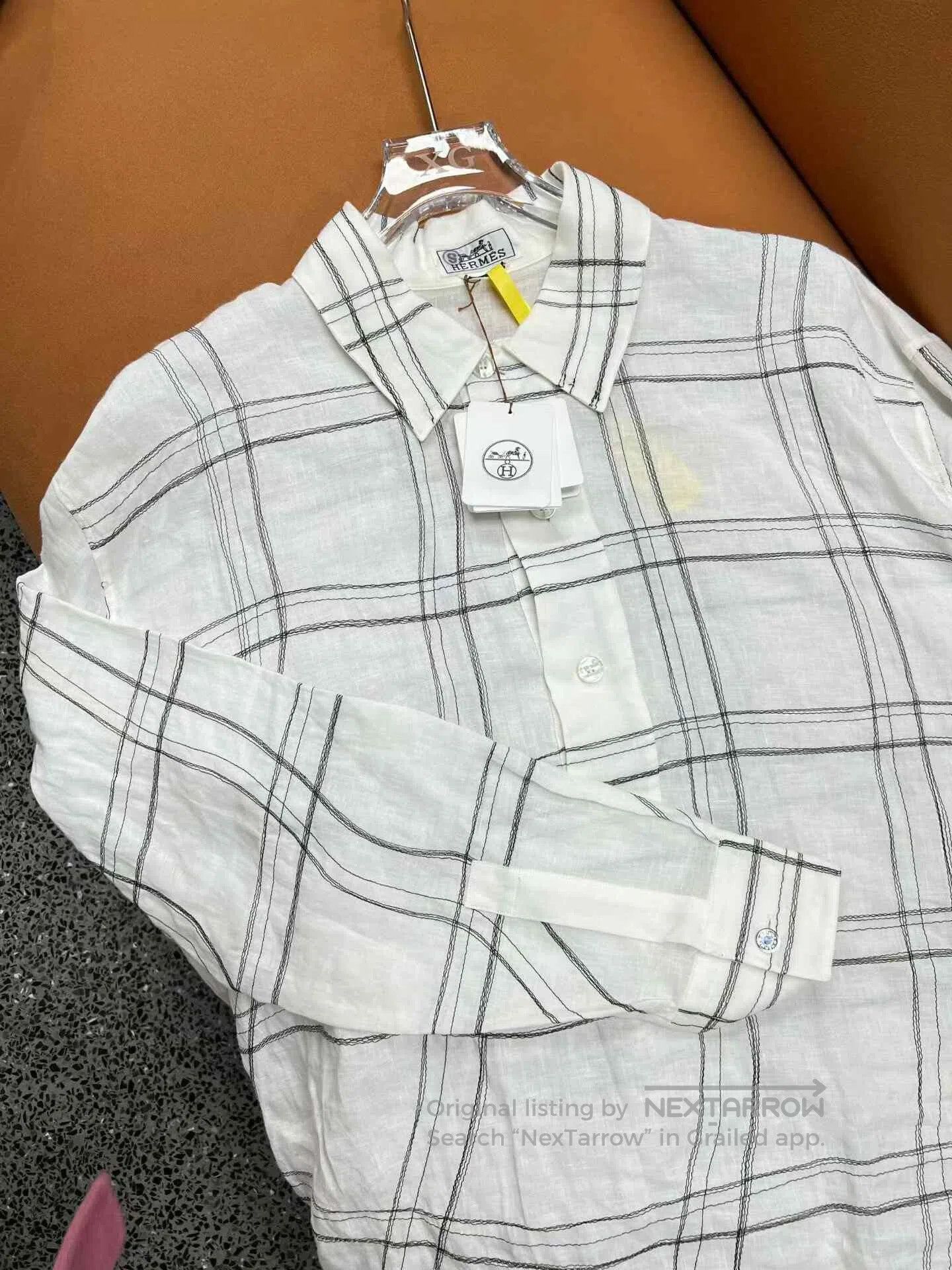 Hermes Hermes Linen Check Long. Size US XXS / EU 40 - 3 Thumbnail