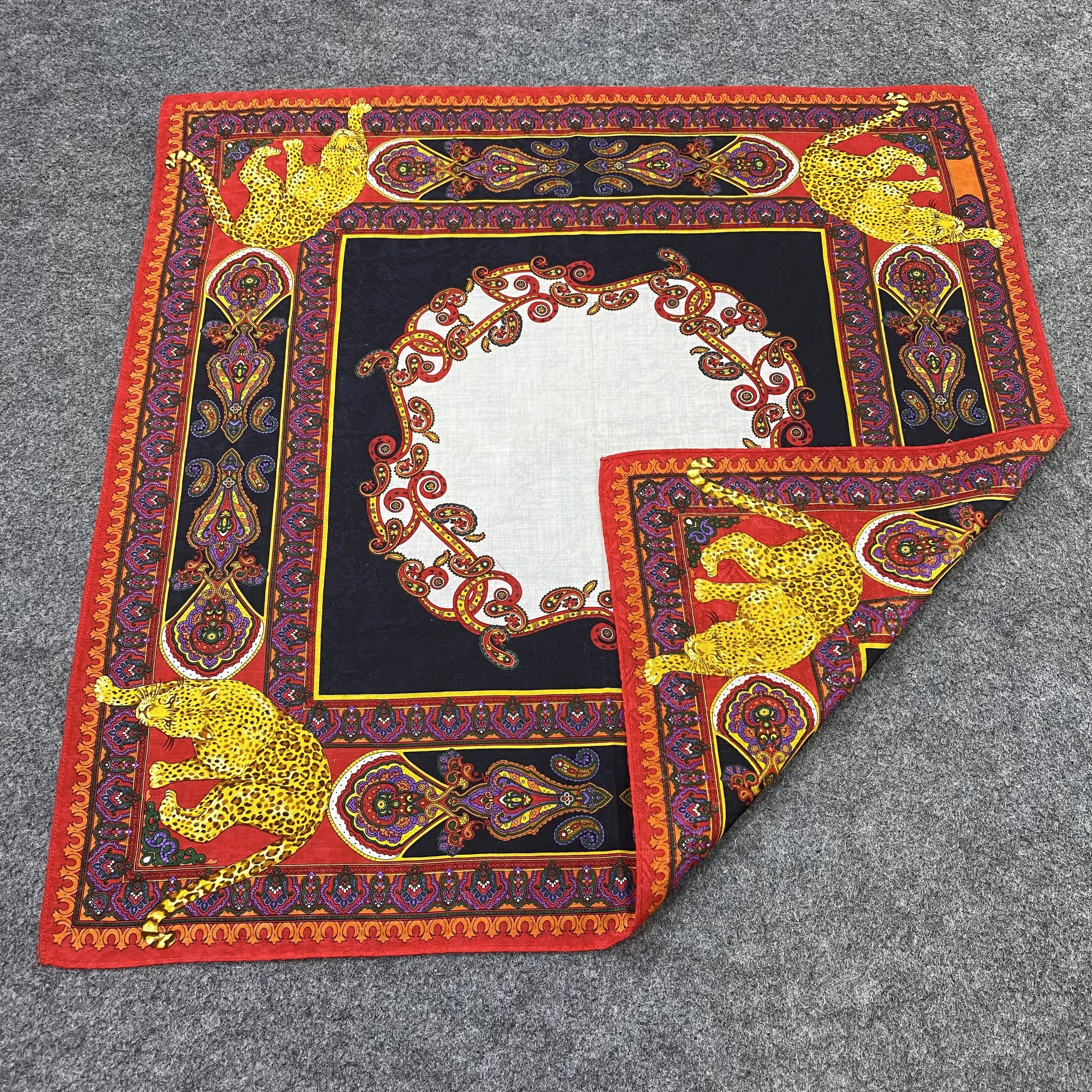 Japanese Brand Vintage Leopard Handkerchief Neckerchief Bandana-B1833 Size ONE SIZE - 5 Thumbnail