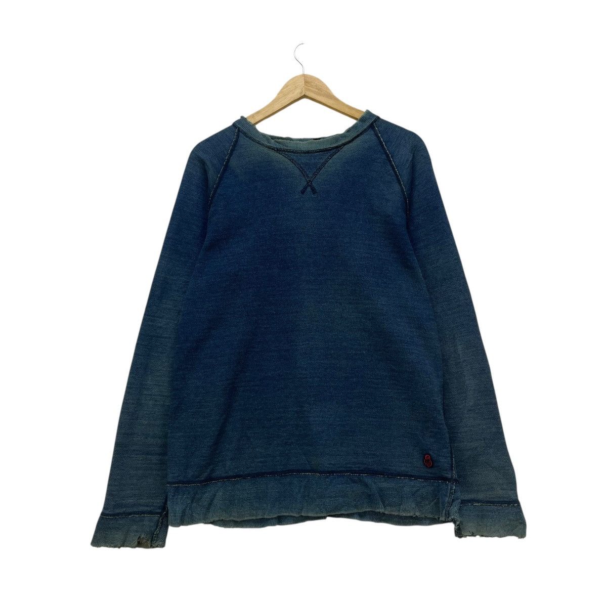 45rpm 💥Vintage Distressed Indigo Sweatshirt Pullover Crewneck Size US M / EU 48-50 / 2 - 1 Thumbnail