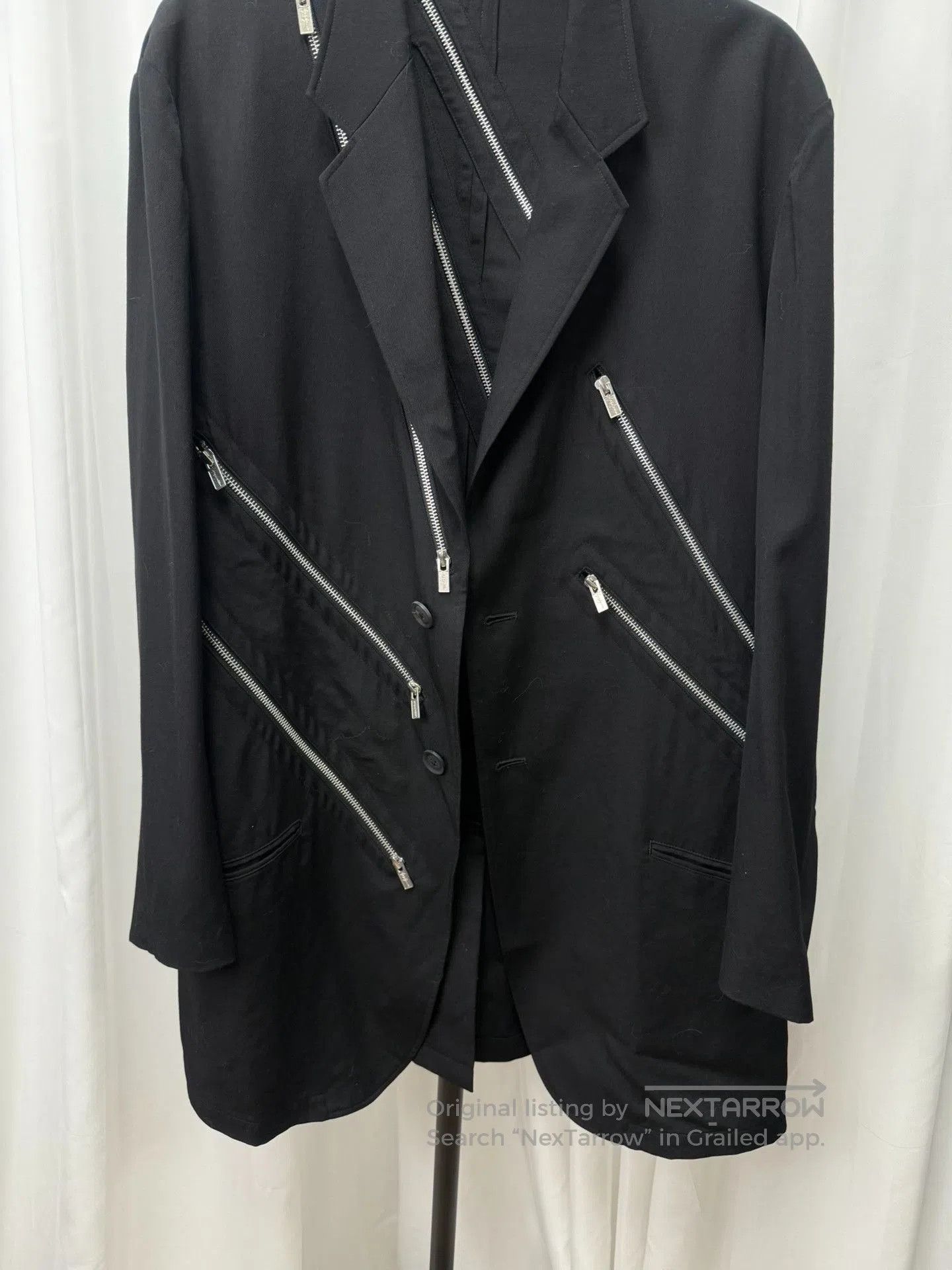 Yohji Yamamoto Yohji Yamamoto Pour Homme Zip Wool Blazer. Size US L / EU 52-54 / 3 - 3 Thumbnail