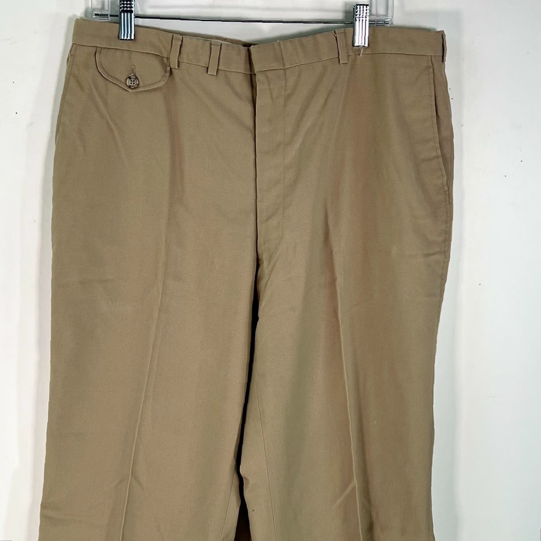 Vintage The Denver Mens Dress Pants Flat Front Khaki Beige 36X34 Regular Inseam 33in Beige NWT Mens Pants Size US 36 / EU 52 - 3 Thumbnail