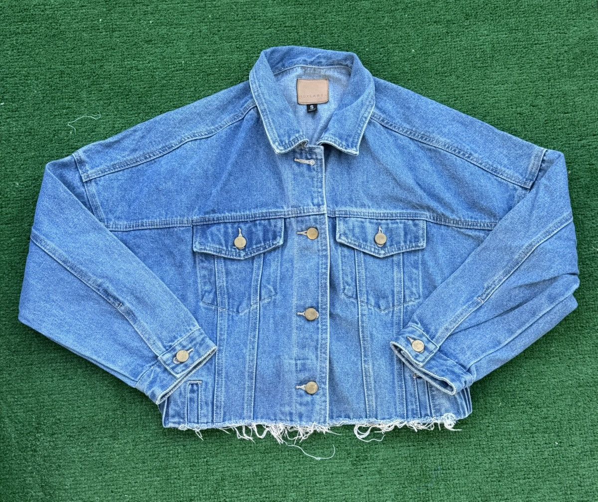 Other J LUX LABEL Cropped Denim Jacket w/ Frayed Hem Size S / US 4 / IT 40 - 1 Thumbnail