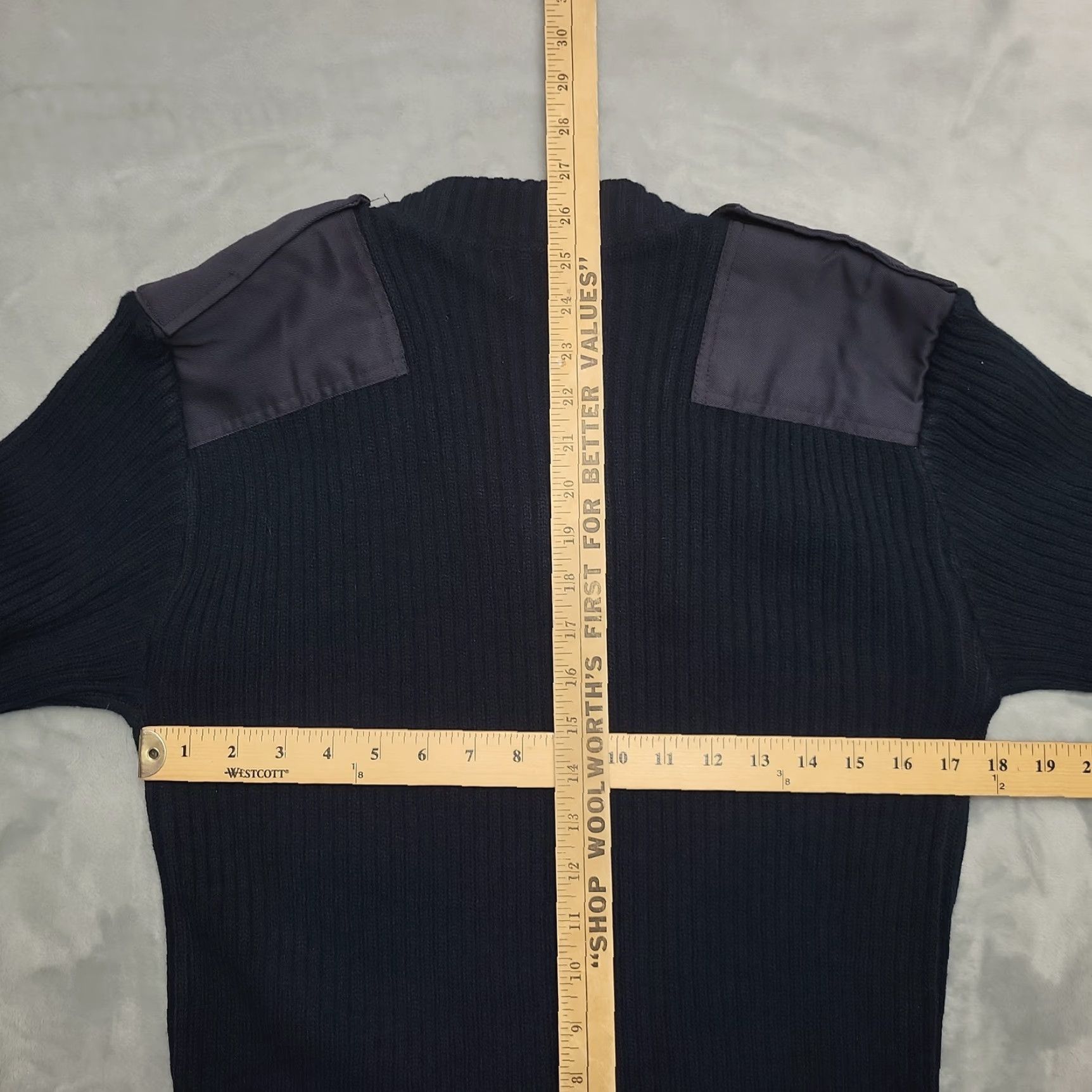 Vintage VINTAGE Horace Small Sweater Mens M Blue Wool Blend Military Elbow Patches Size US M / EU 48-50 / 2 - 7 Thumbnail