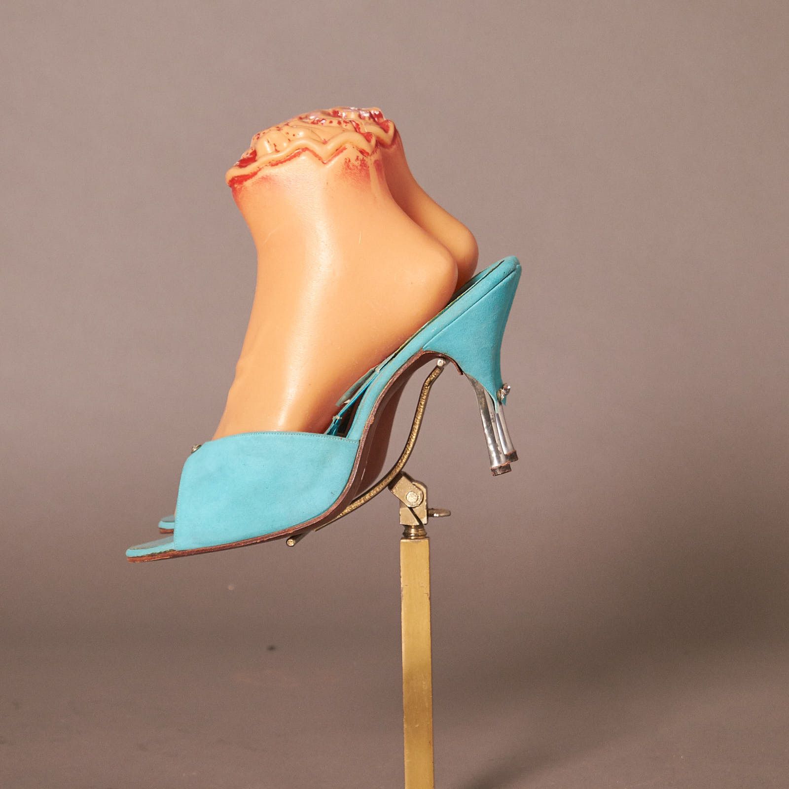 Vintage 1950s Teal Ferncraft Spring-O-Lators Heels Shoes Size US 10 / IT 40 - 3 Thumbnail