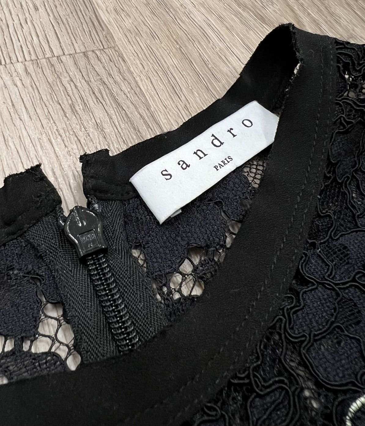 Sandro Sandro Paris Black Lace Crop Top Blouse Size S / US 4 / IT 40 - 6 Thumbnail