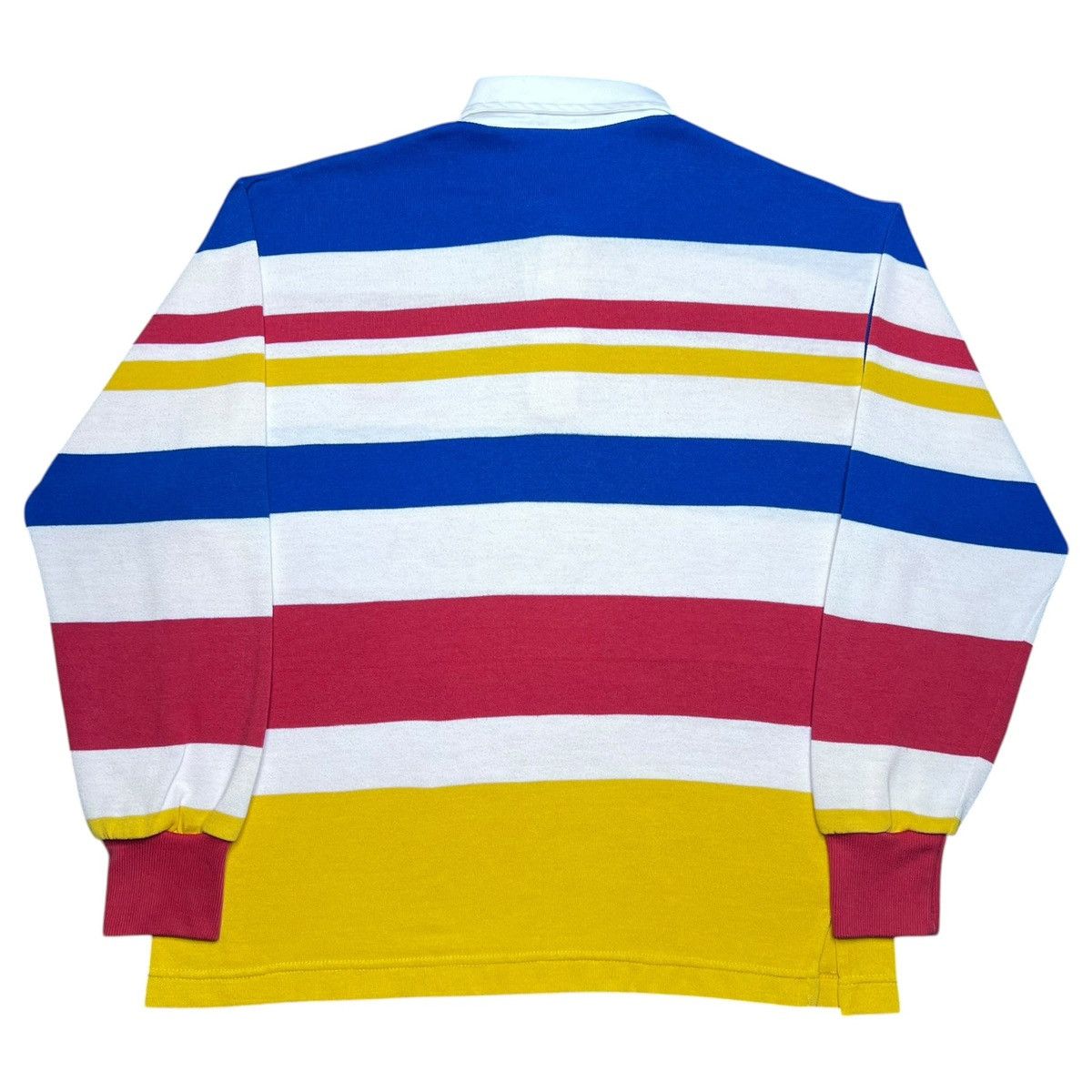 Adidas Vtg 1990s Adidas Striped Collar Polo Rugby Long Sleeve Shirt Size US L / EU 52-54 / 3 - 3 Thumbnail