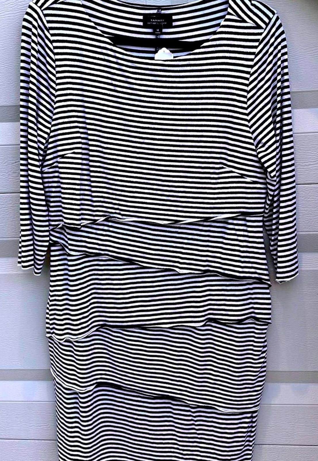 Elie Tahari TAHARI Striped Dress - Size 16 Size XXL / US 16-18 / IT 52-54 - 1 Thumbnail
