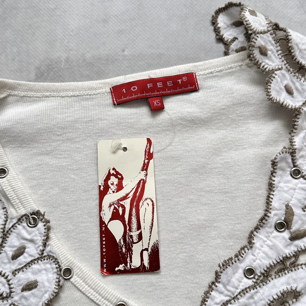 Hysteric Glamour Y2K Flower Embroidered Long Sleeve T Shirt Sarah Pacini Vibe Size XS / US 0-2 / IT 36-38 - 6 Thumbnail