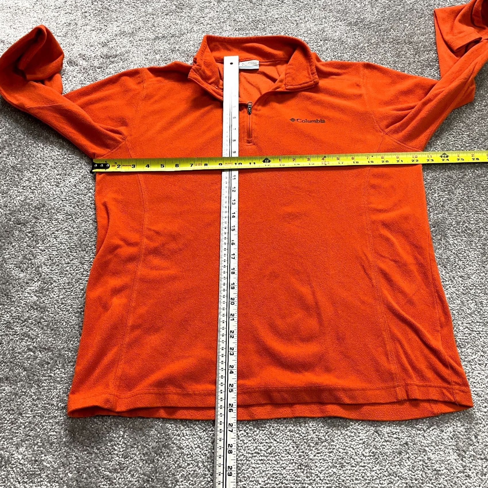 Vintage Columbia Jacket Mens M Orange 1/4 Zip Pockets Fleece Hiking Outdoor Solid Shirt Shoes? Size US M / EU 48-50 / 2 - 6 Thumbnail