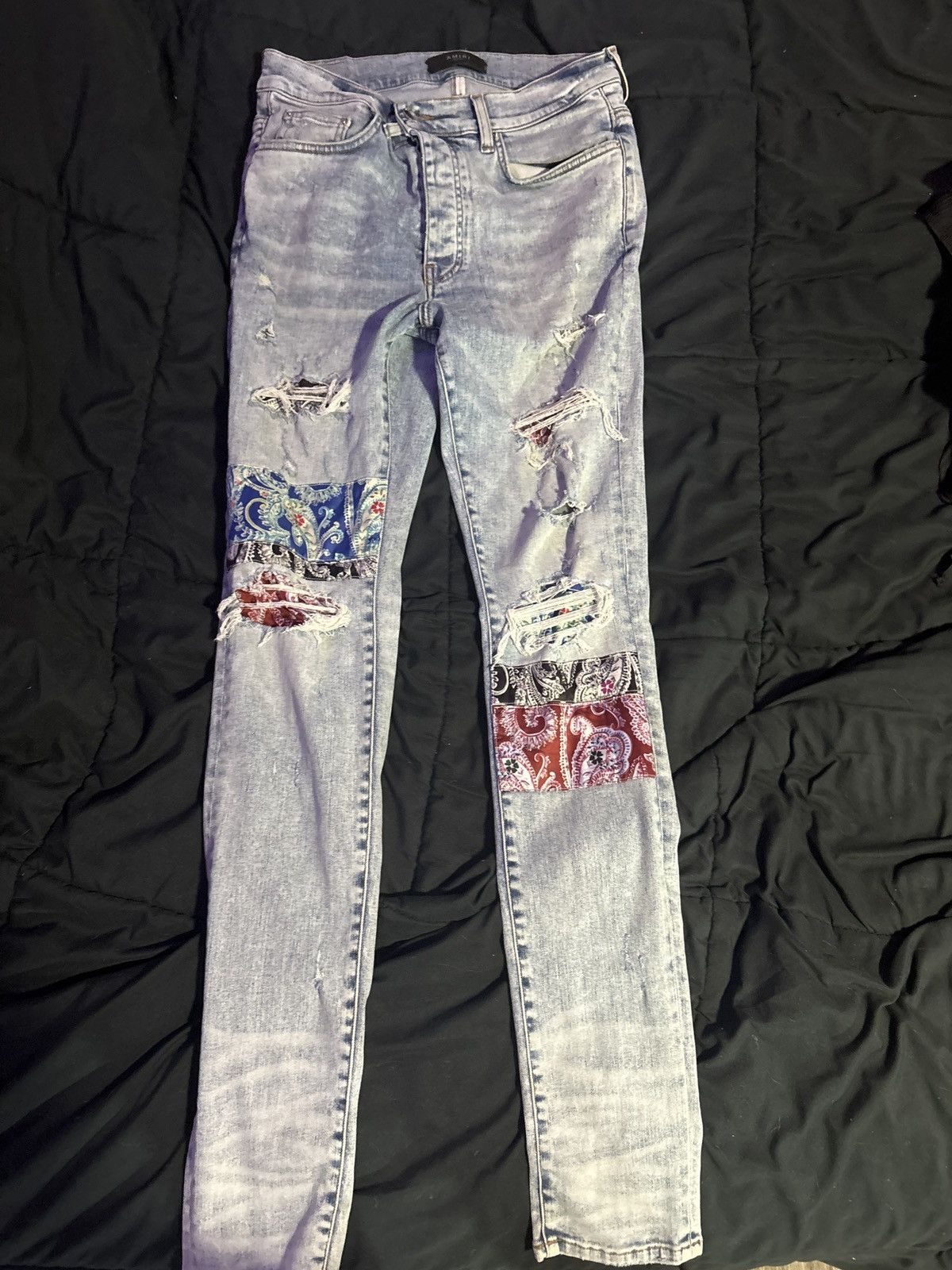 Amiri AMIRI Pajama Art Patch Skinny Jeans Size US 34 / EU 50 - 1 Thumbnail