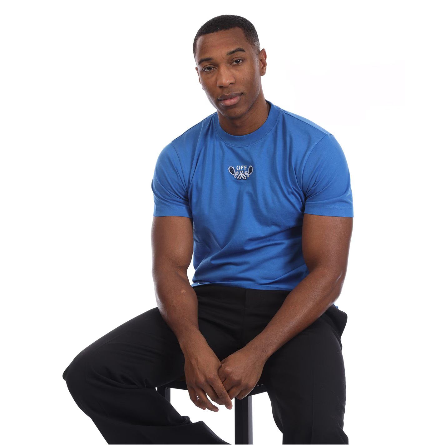 Off-White o1g2r1mq0226 Bandana Arrow Slim T-Shirt In Blue Size US M / EU 48-50 / 2 - 4 Thumbnail