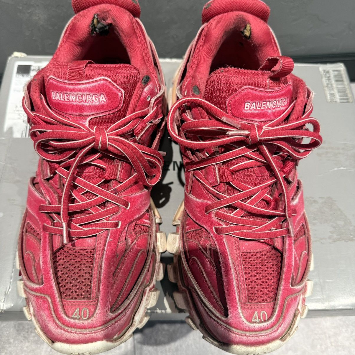 Balenciaga Balenciaga track faded red burgundy Size US 10 / EU 43 - 3 Thumbnail