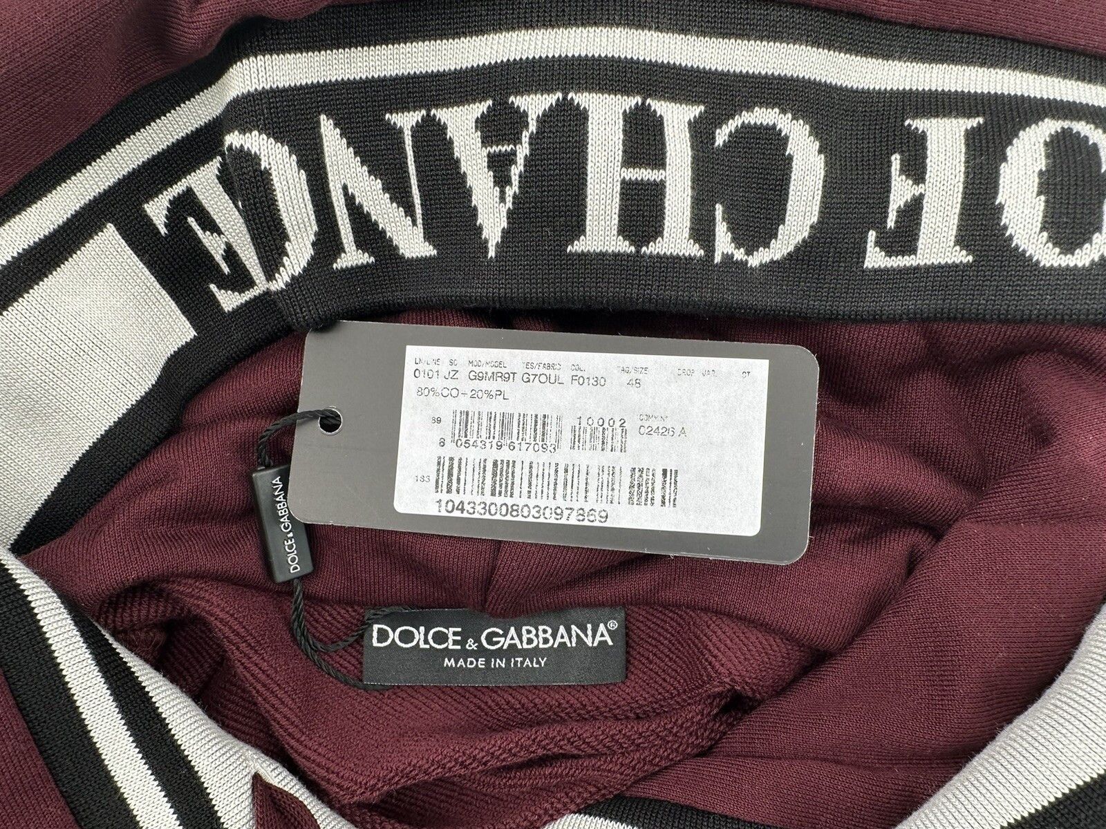 Dolce & Gabbana Size-44/XS New Dolce&Gabbana Men's Sweatshirt Size US XS / EU 42 / 0 - 6 Thumbnail