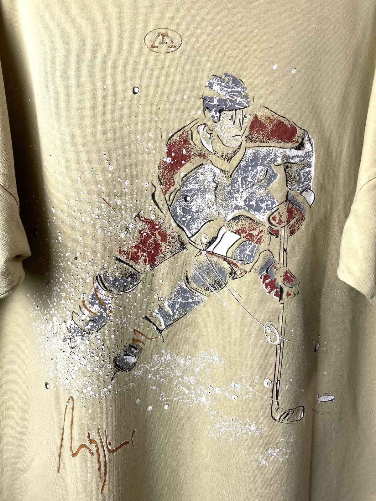Vintage Rare Vintage 1990’s Mystic Hockey Player T Shirt Japanese Size US L / EU 52-54 / 3 - 7 Thumbnail