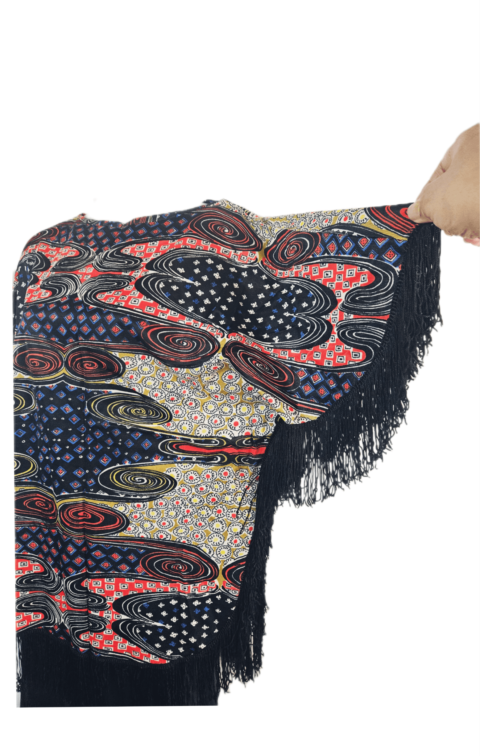 Other 1960S PSYCHEDELIC ALL OVER FRINGE PONCHO Size M / US 6-8 / IT 42-44 - 3 Thumbnail