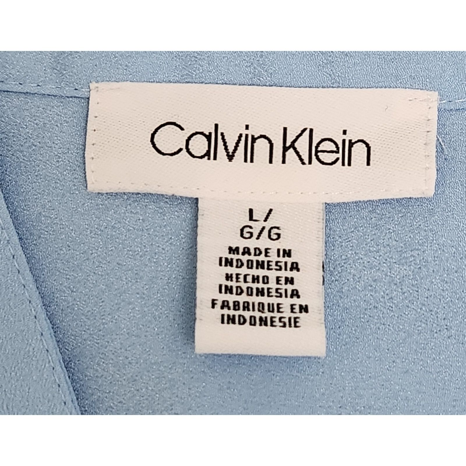 Calvin Klein Calvin Klein Blue Zipper Pockets Button Up Top Large Soft Size L / US 10 / IT 46 - 5 Thumbnail