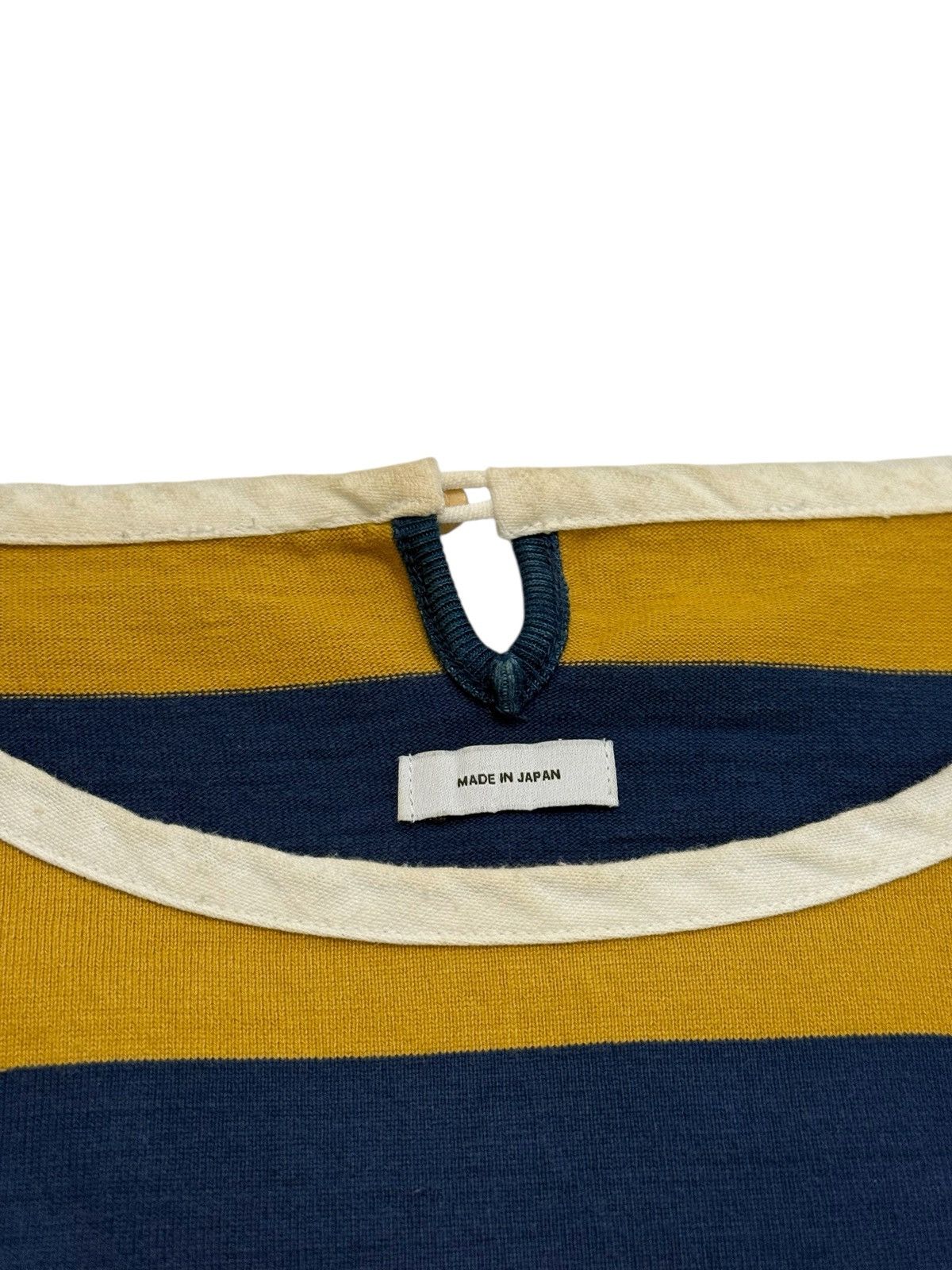 Visvim Mustard Navy Stripe Border Crew Size US L / EU 52-54 / 3 - 3 Thumbnail
