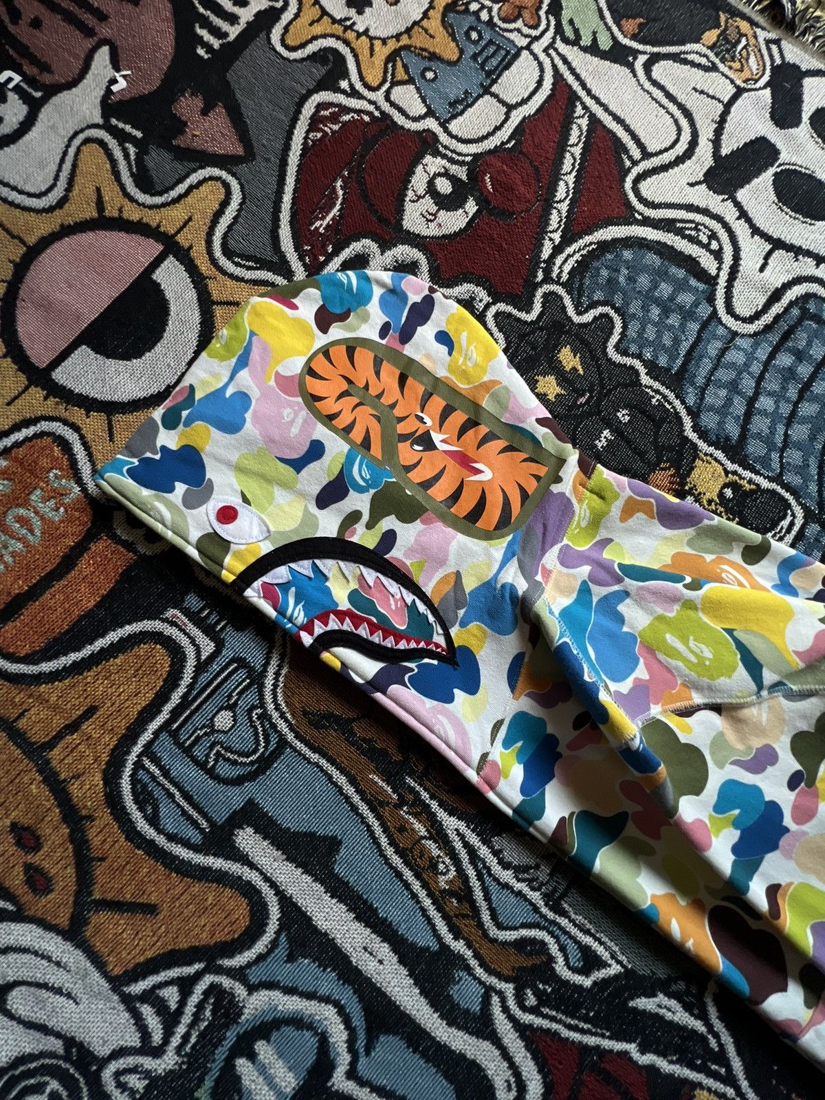 Bape Multi Camo Shark Full Zip Hoodie Size US S / EU 44-46 / 1 - 18 Thumbnail