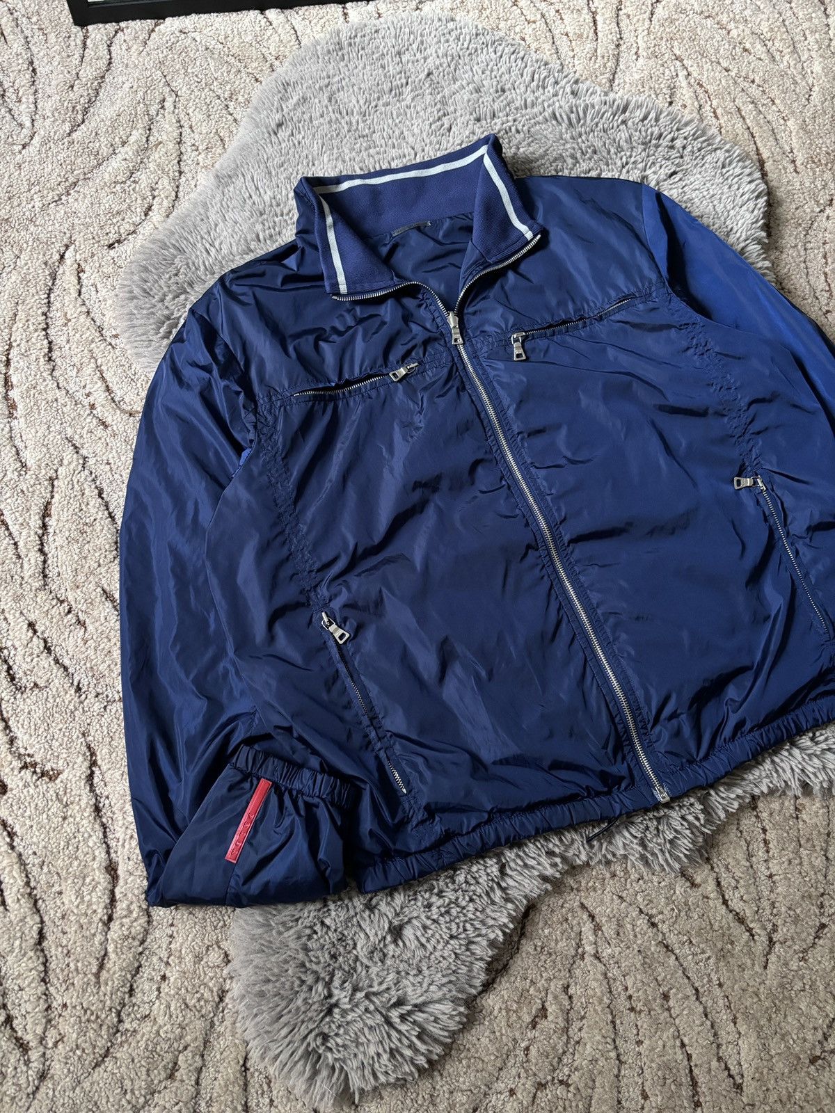 Prada × Vintage Prada jacket vintage red tab double side nylon blue bomvers Size US L / EU 52-54 / 3 - 3 Thumbnail