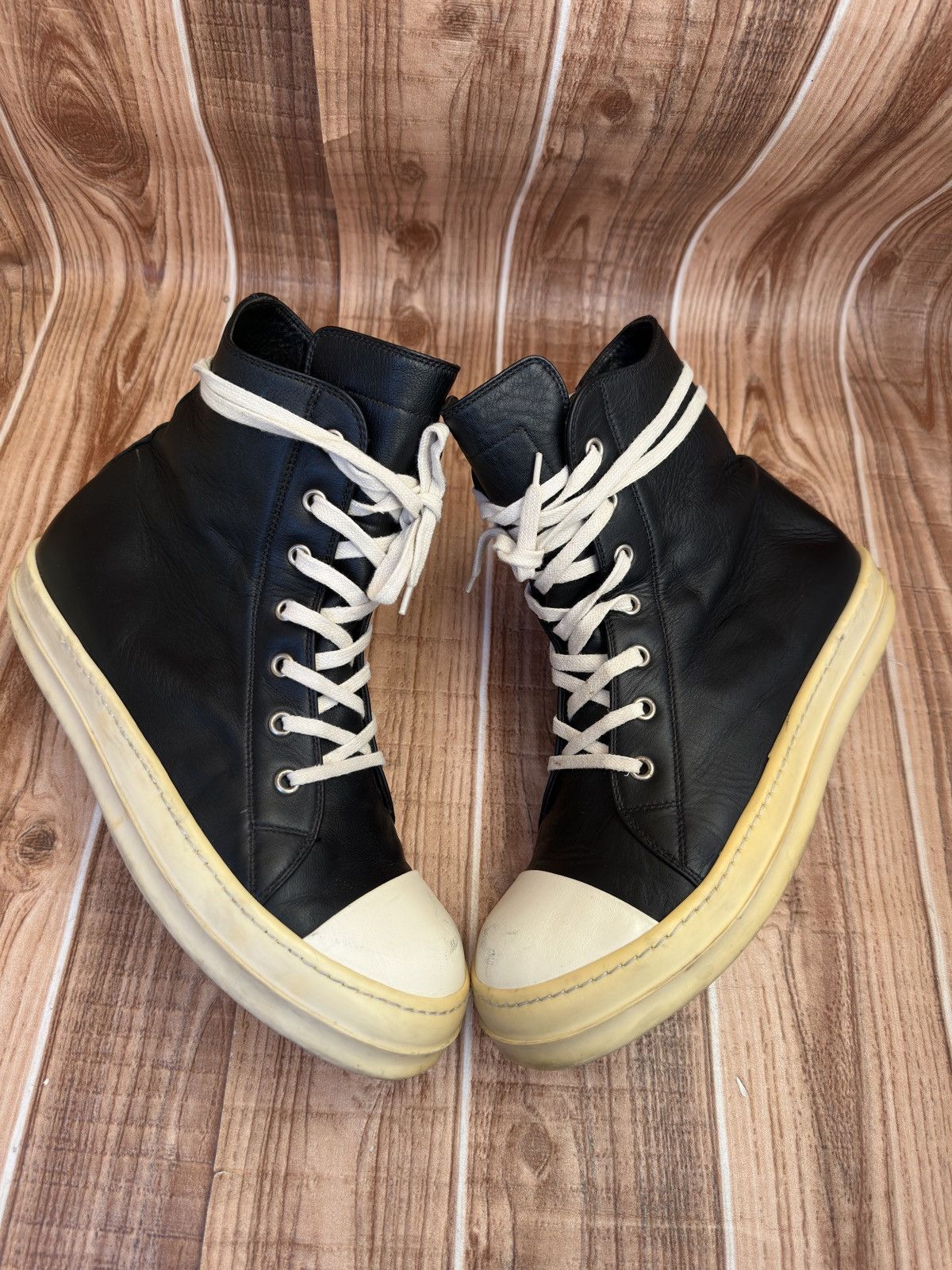 Rick Owens W16 Mainline Rick Owens Black Milk Hightop Sneaks Size US 8 / EU 41 - 5 Thumbnail