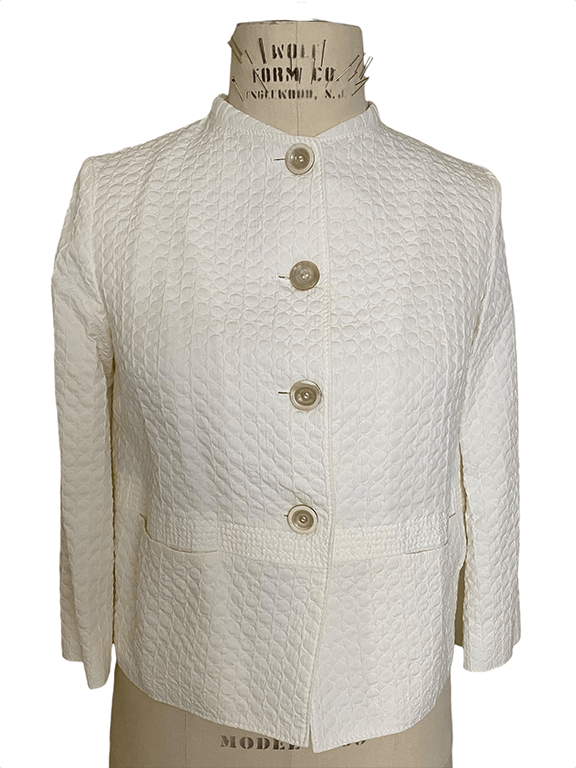 Piazza Sempione Off white textured light weight blazer Size S / US 4 / IT 40 - 1 Thumbnail
