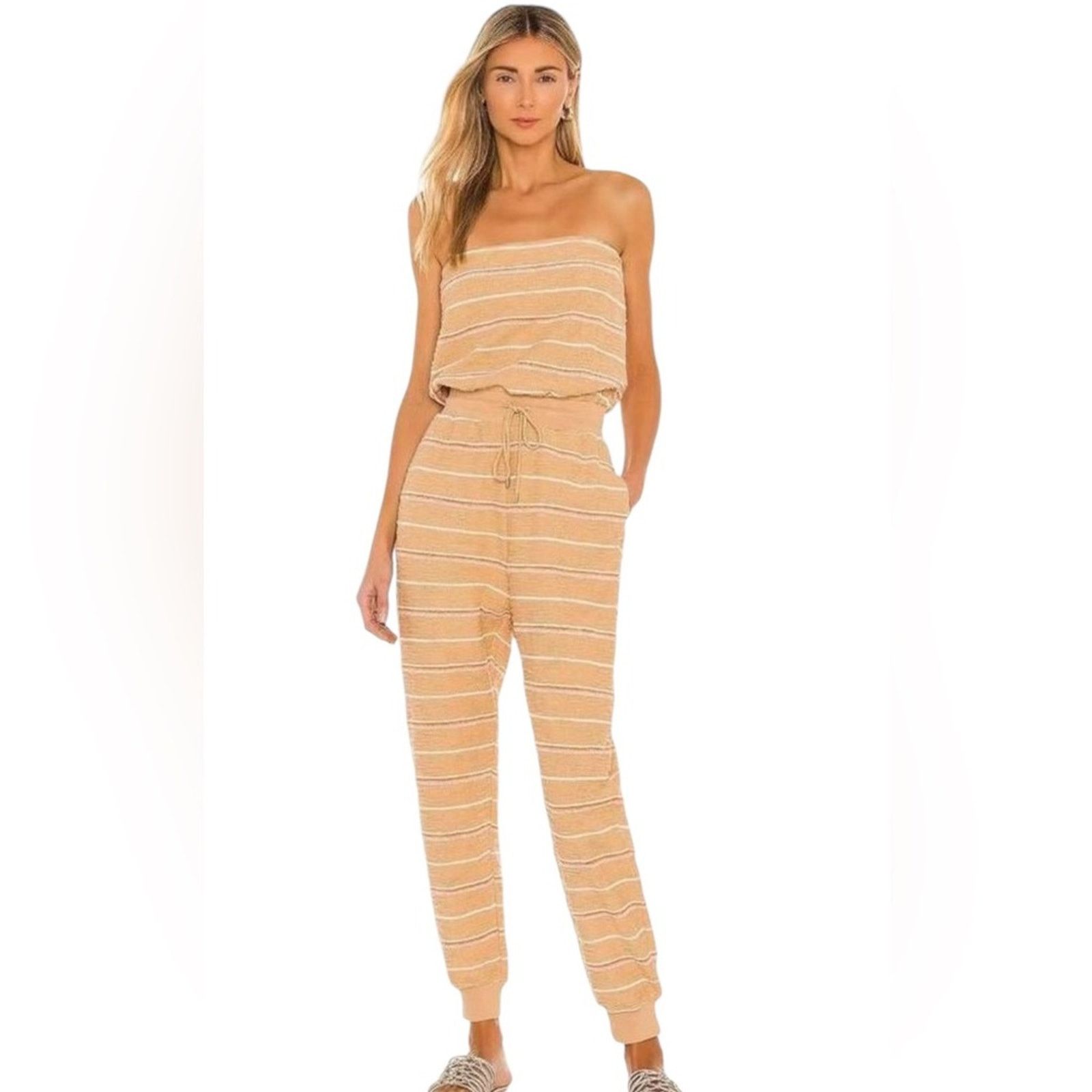 Other L Space North Shore Jumpsuit Striped Off The Shoulder NWT M Size 30" / US 8 / IT 44 - 1 Thumbnail