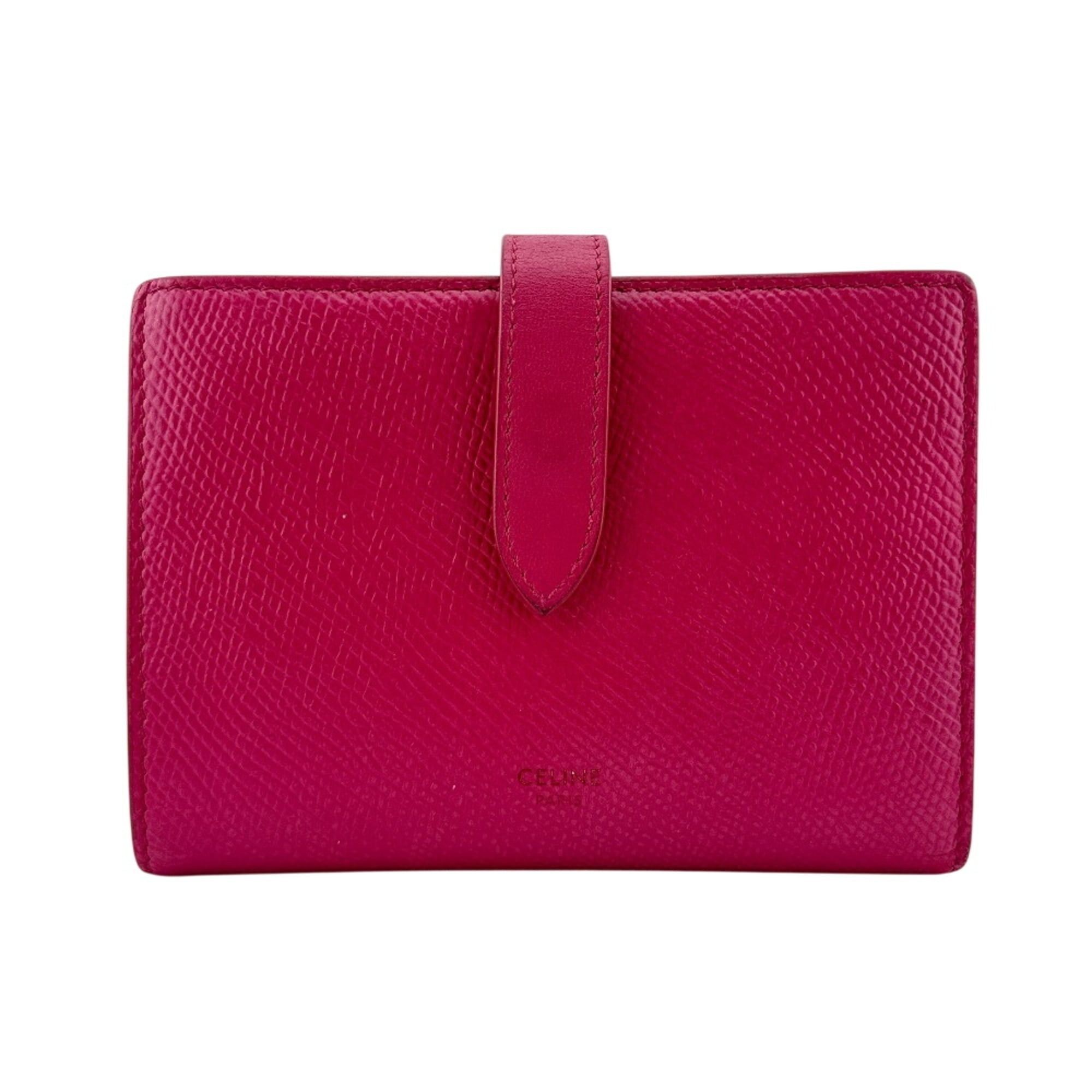 Celine CELINE Medium Strap Bi-fold Wallet, Pink Size ONE SIZE - 1 Thumbnail